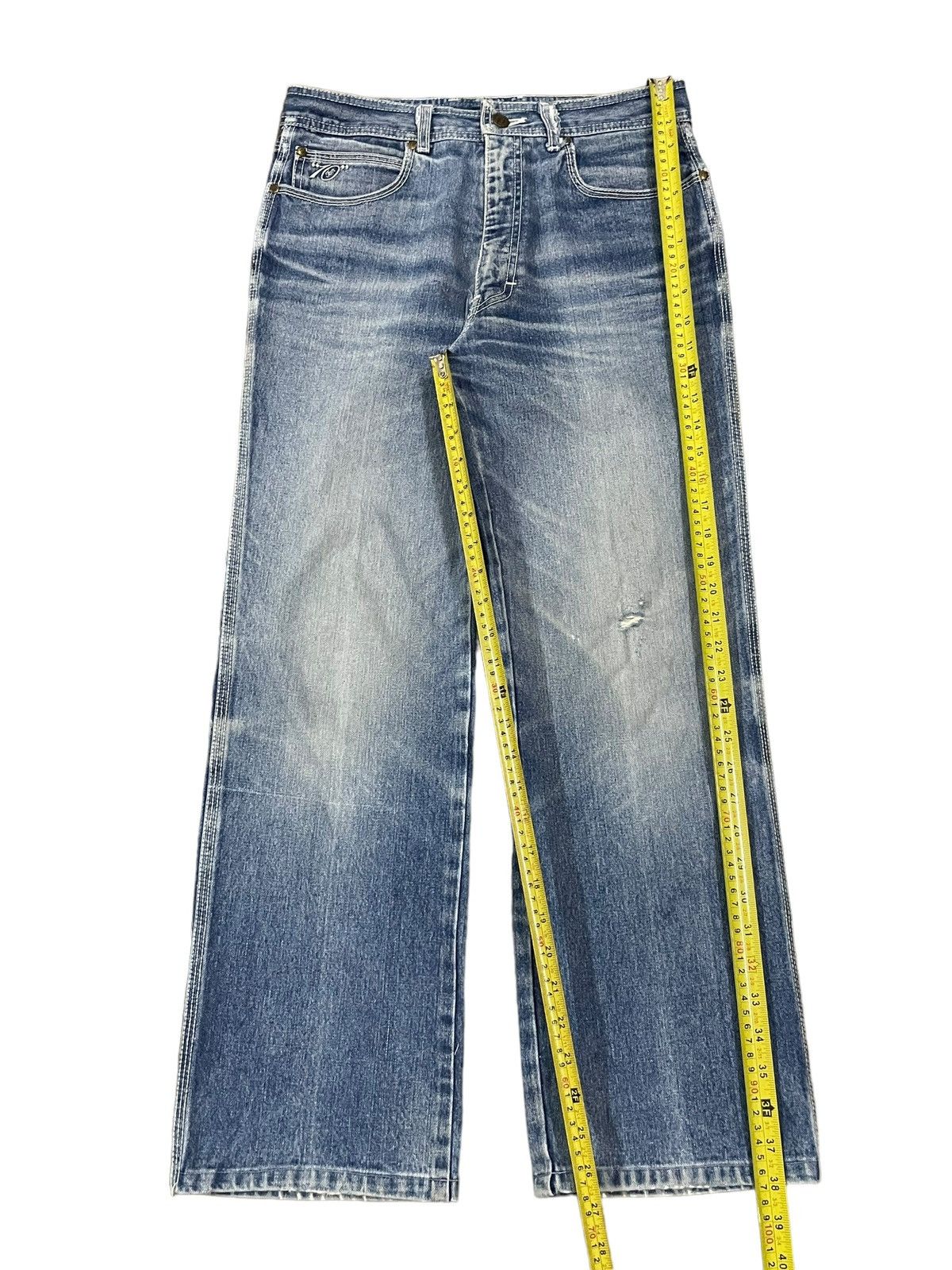 Japanese Brand Vintage Y2K Japanese Brand Fade Wash Straight Loose Jeans Size US 31 - 15 Thumbnail