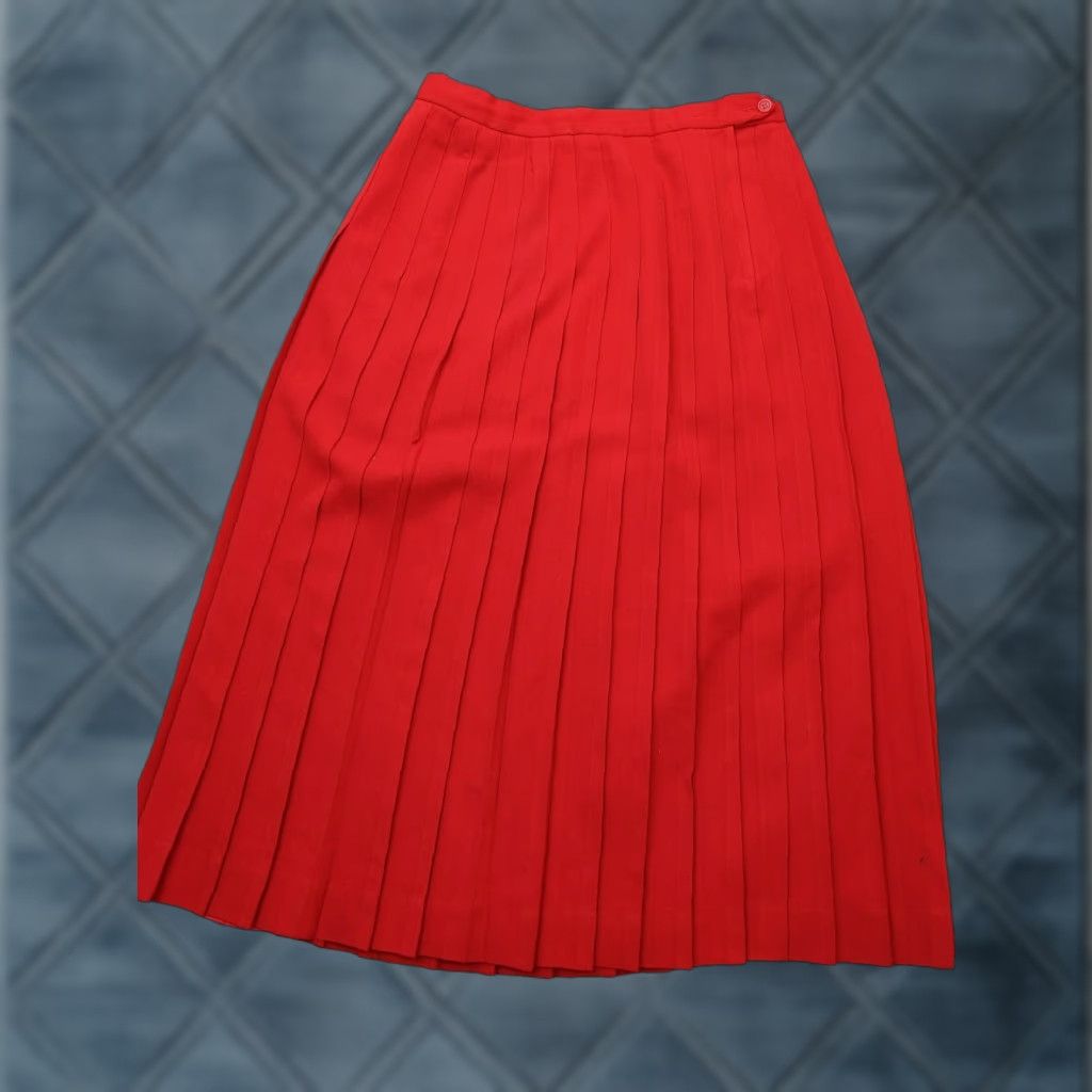 Vintage VINTAGE Mark Shale Skirt Womens 16 Red Long Pleated Twill Lined Made USA Size 38" / US 16 / IT 52 - 1 Thumbnail