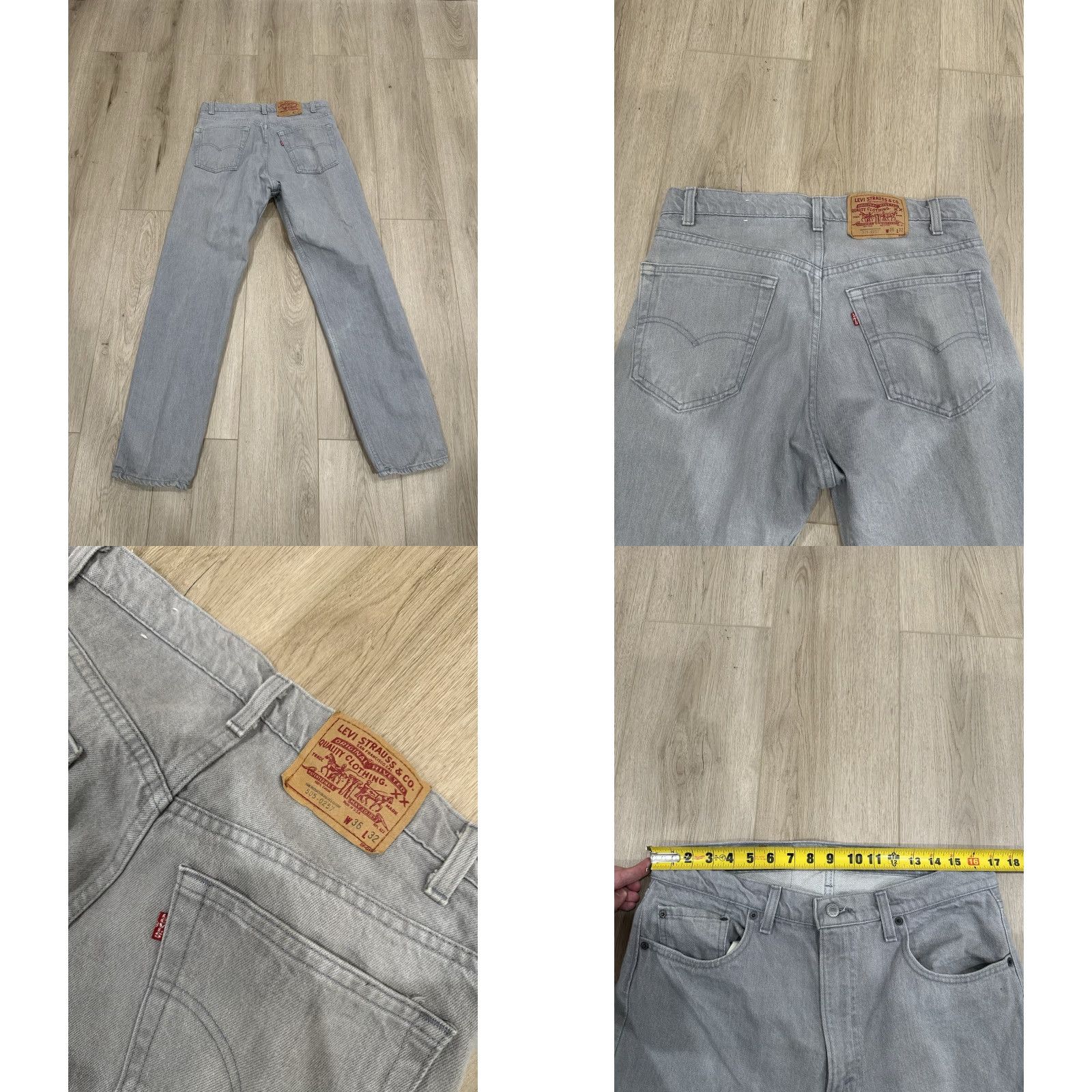 Levi's VINTAGE Levi's Jeans 505 Gray Denim 34x32 Regular Mens Levi's 505 Straight 80s USA Red Tab 34 32 Size US 34 / EU 50 - 8 Thumbnail
