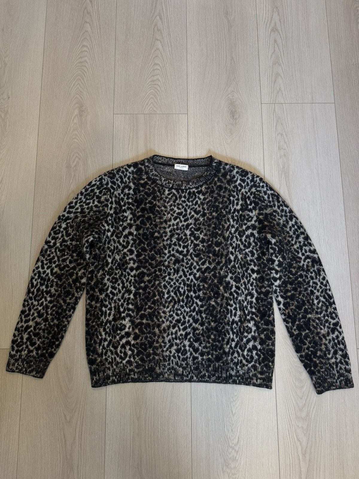 Saint Laurent Paris Saint Laurent Paris Leopard Mohair Knit Sweater Size US L / EU 52-54 / 3 - 1 Thumbnail