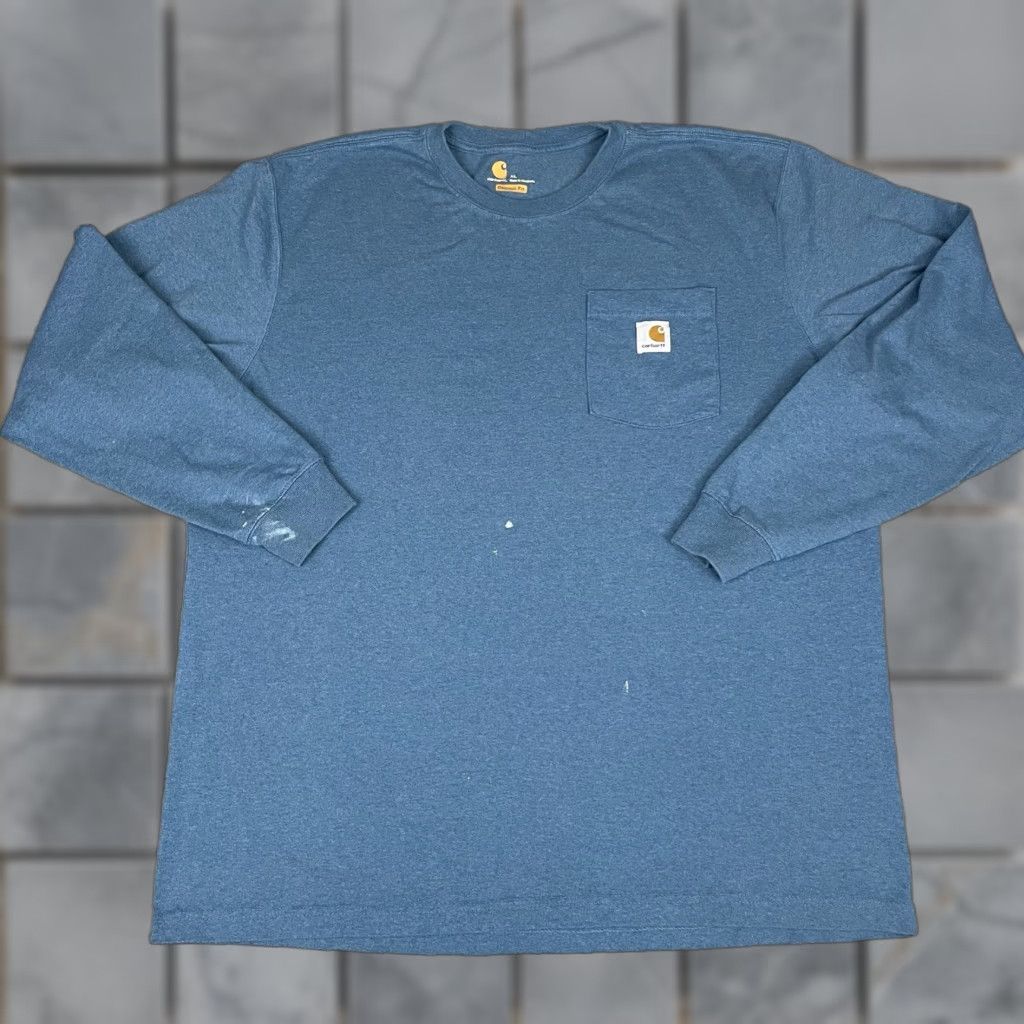 Carhartt VINTAGE Carhartt T Shirt Mens XL Long Sleeve Loose Workwear Pocket Outdoors Distressed Size US XL / EU 56 / 4 - 1 Thumbnail
