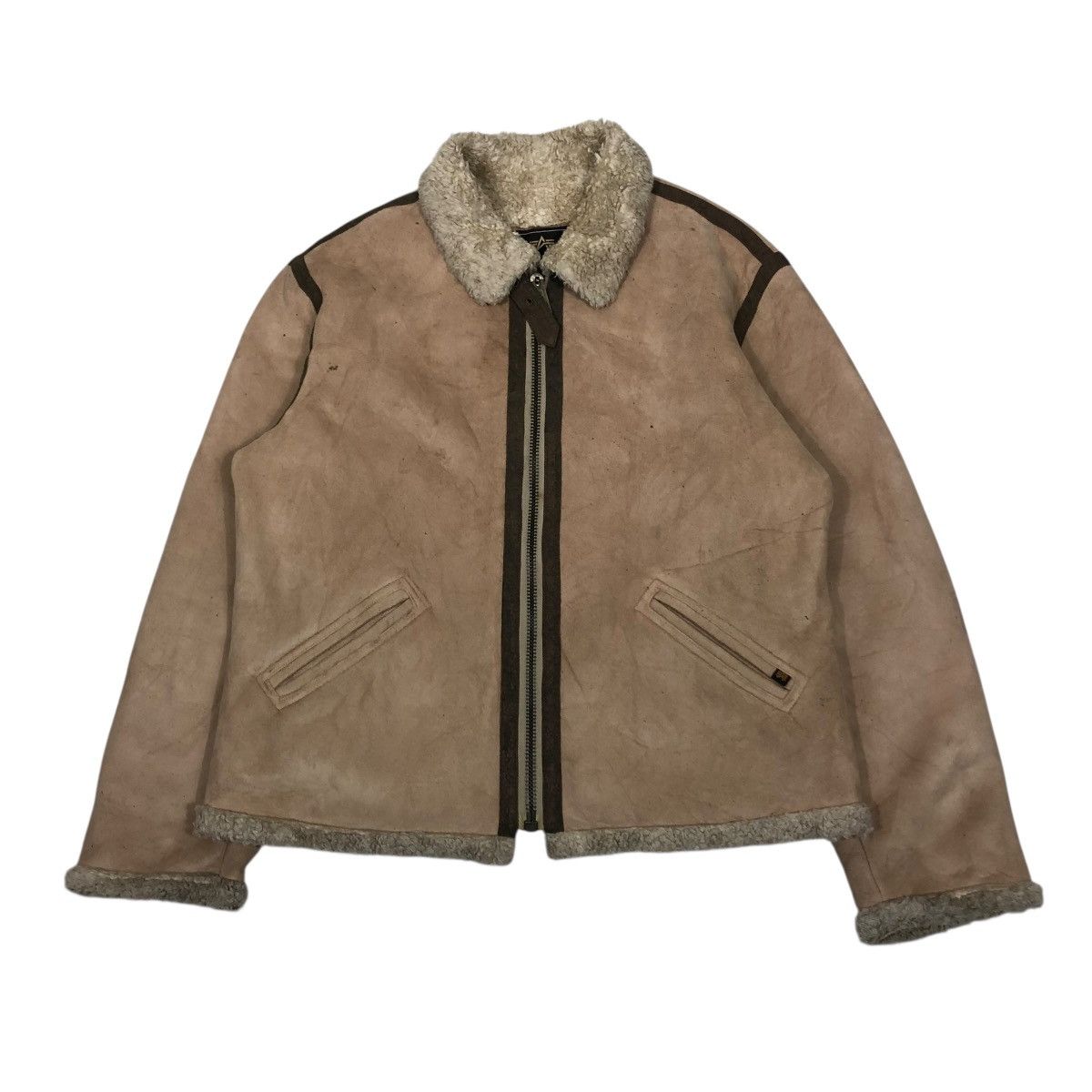 Alpha Industries 🔥VINTAGE SHEARLING SHERPA BIKER JACKET ALPHA INDUSTRIES Size US L / EU 52-54 / 3 - 1 Thumbnail
