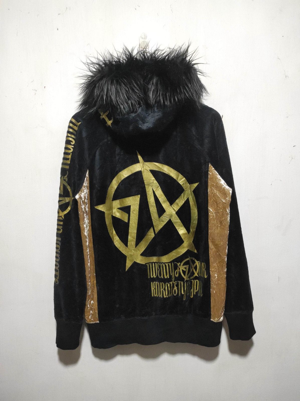 Japanese Brand 24 Karate Velvet double zip fur hoodie LGB style Size US L / EU 52-54 / 3 - 19 Thumbnail