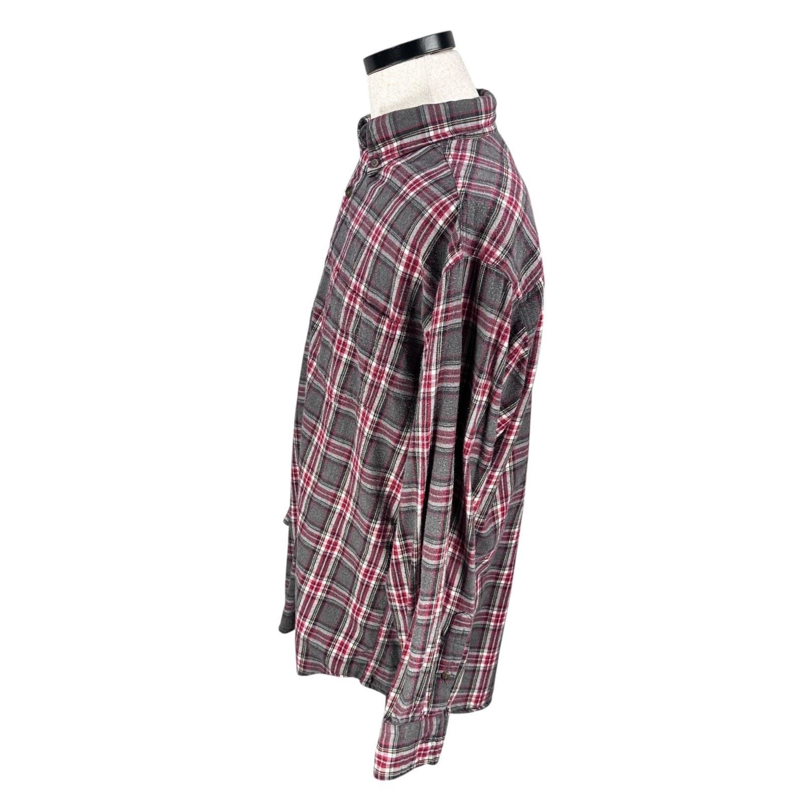 J.Crew VTG J Crew Oarsman Flannel Shirt Men's Large Red Gray Plaid Size US L / EU 52-54 / 3 - 4 Thumbnail
