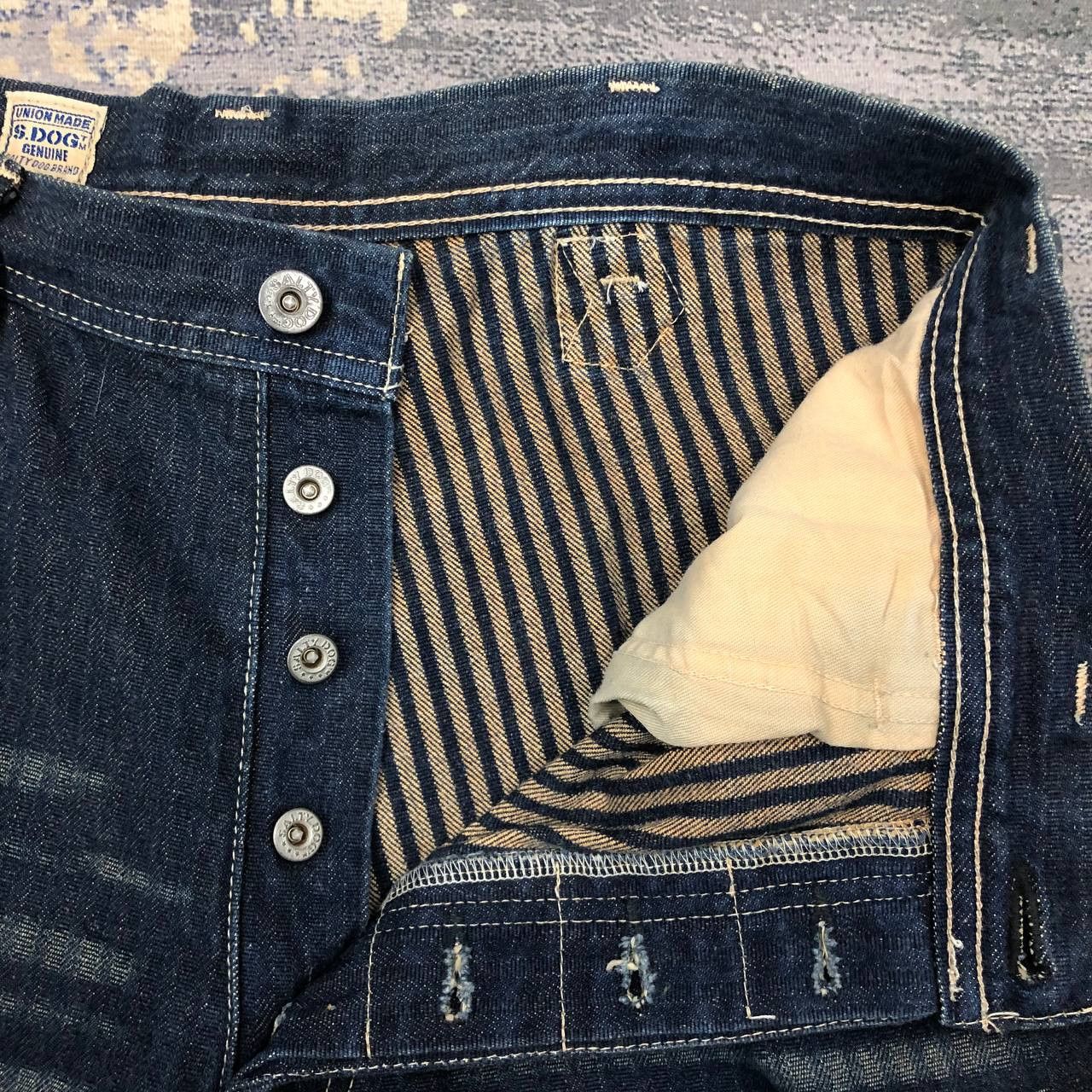 Vintage P54 VTG SALTY DOG x UNION MADE BAGGY CARPENTER JEANS Size US 31 - 7 Thumbnail