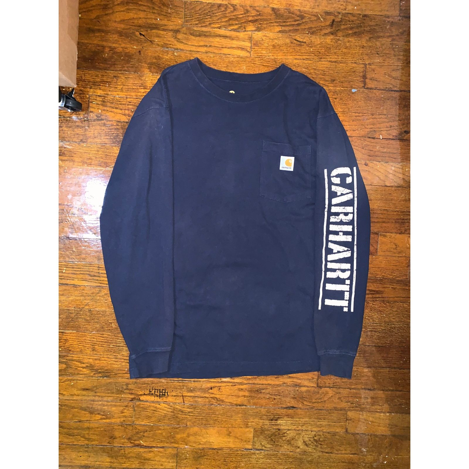 Carhartt Carhartt Long Sleeve Pocket T-Shirt Mens Medium Navy Blue Size US M / EU 48-50 / 2 - 1 Thumbnail