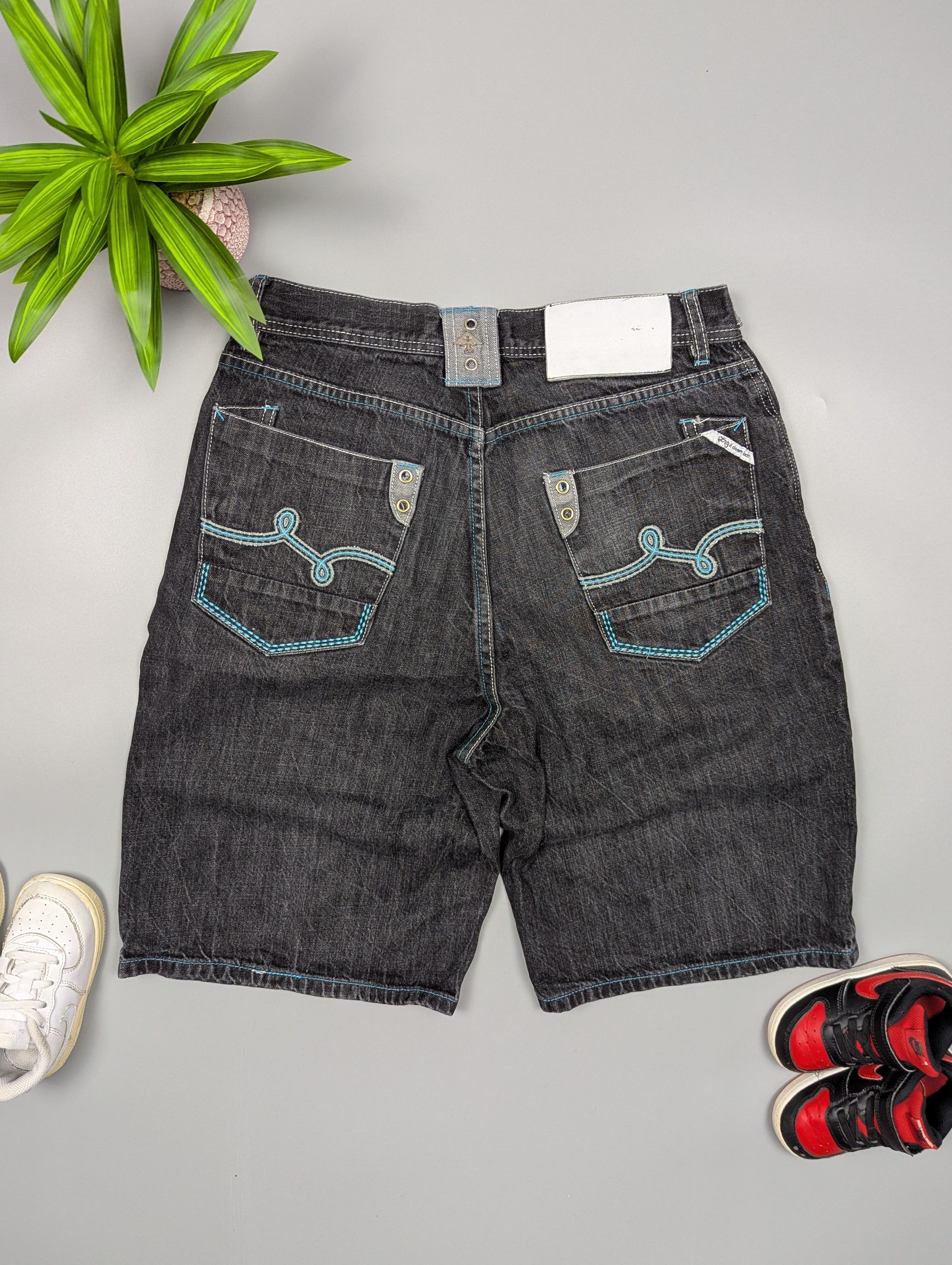Hysteric Glamour Y2K Distressed Gray Denim Shorts Mens W32 Grunge VTG Style Size US 31 - 1 Thumbnail