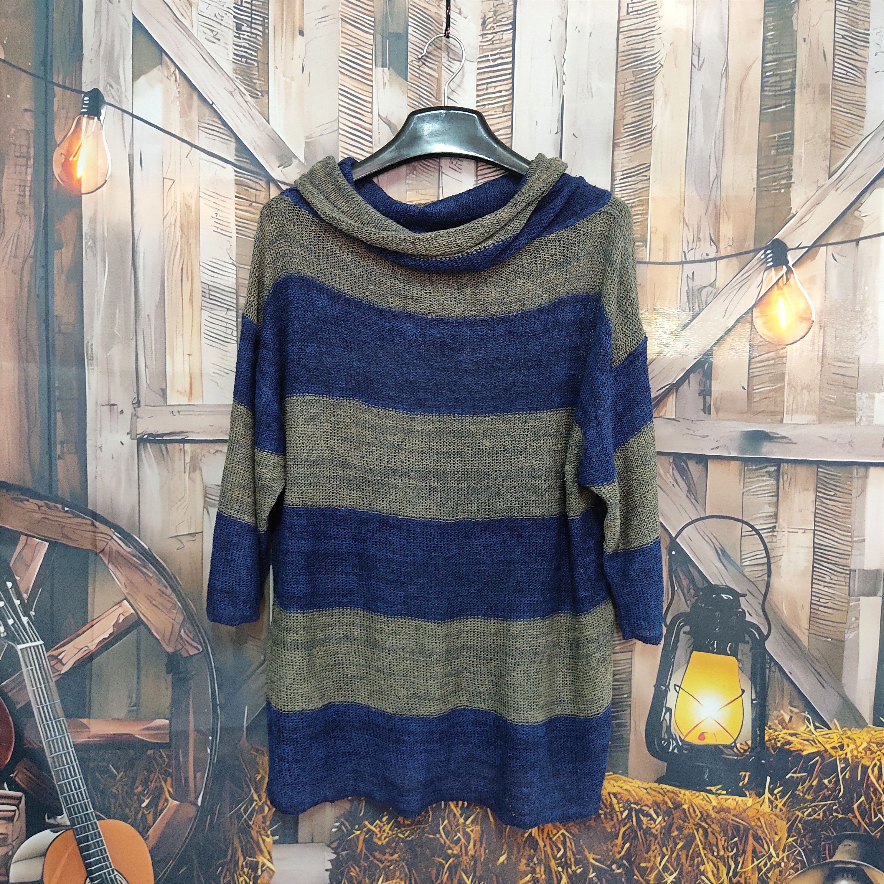 Issey Miyake Vintage 70s ISSEY MIYAKE Stripe Linen Knit Cowl Neck Jumper Size US M / EU 48-50 / 2 - 1 Thumbnail
