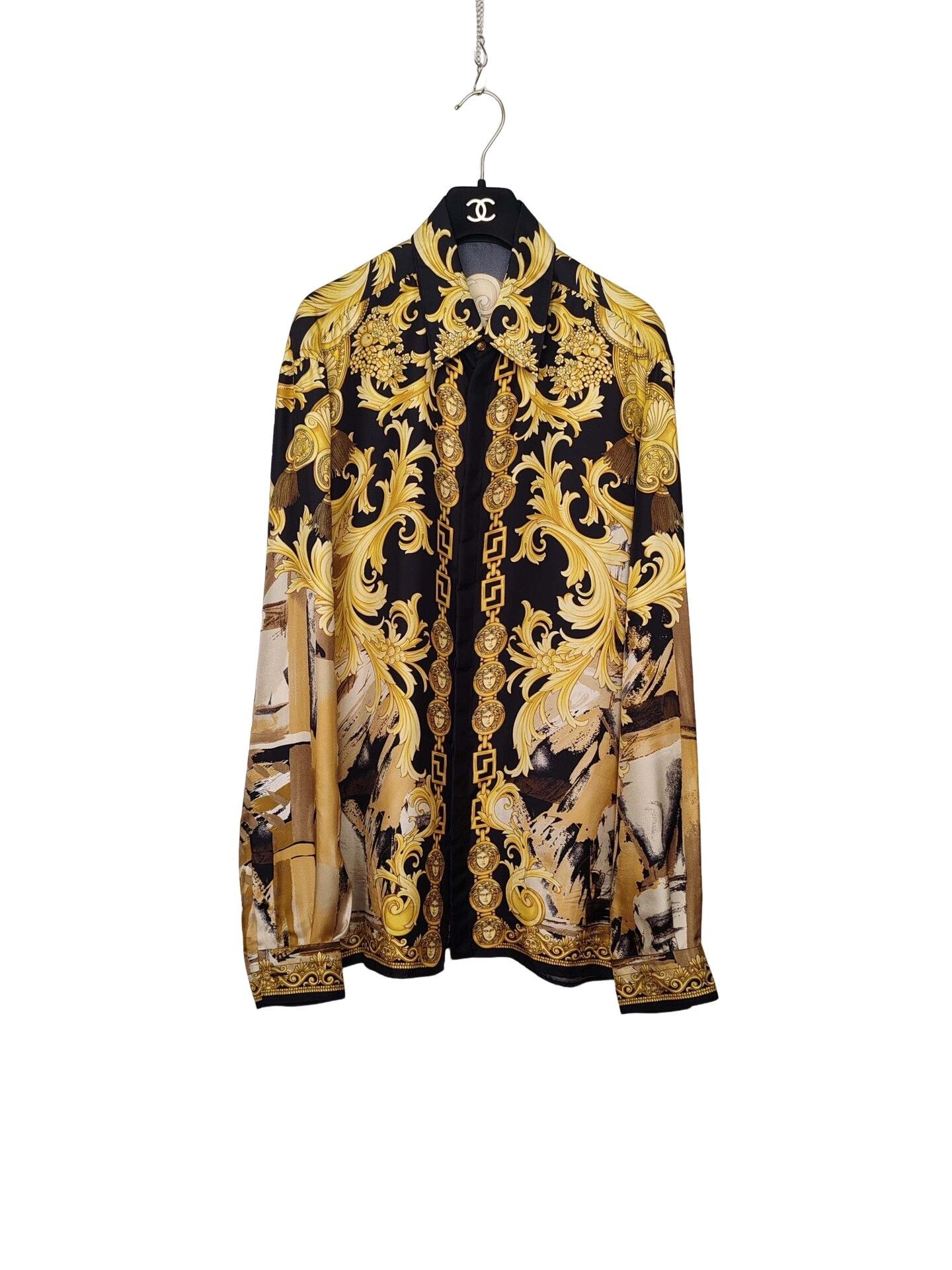 Versace Versace Baroque Silk Shirt Size M Size US M / EU 48-50 / 2 - 1 Thumbnail