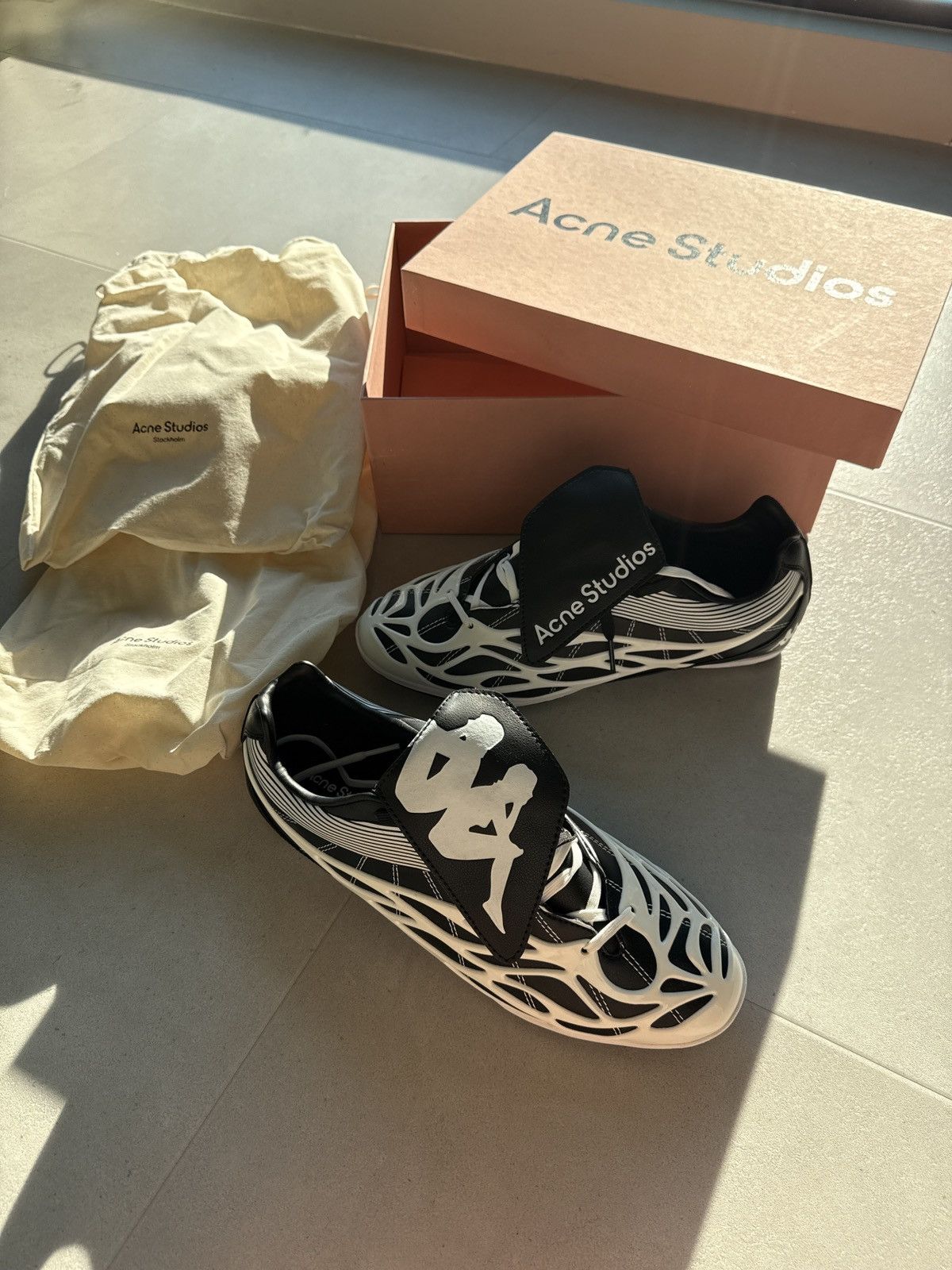 Acne Studios Acne Studios x Kappa SP-UX Lace Up black white low sneakers Size US 10 / EU 43 - 1 Thumbnail