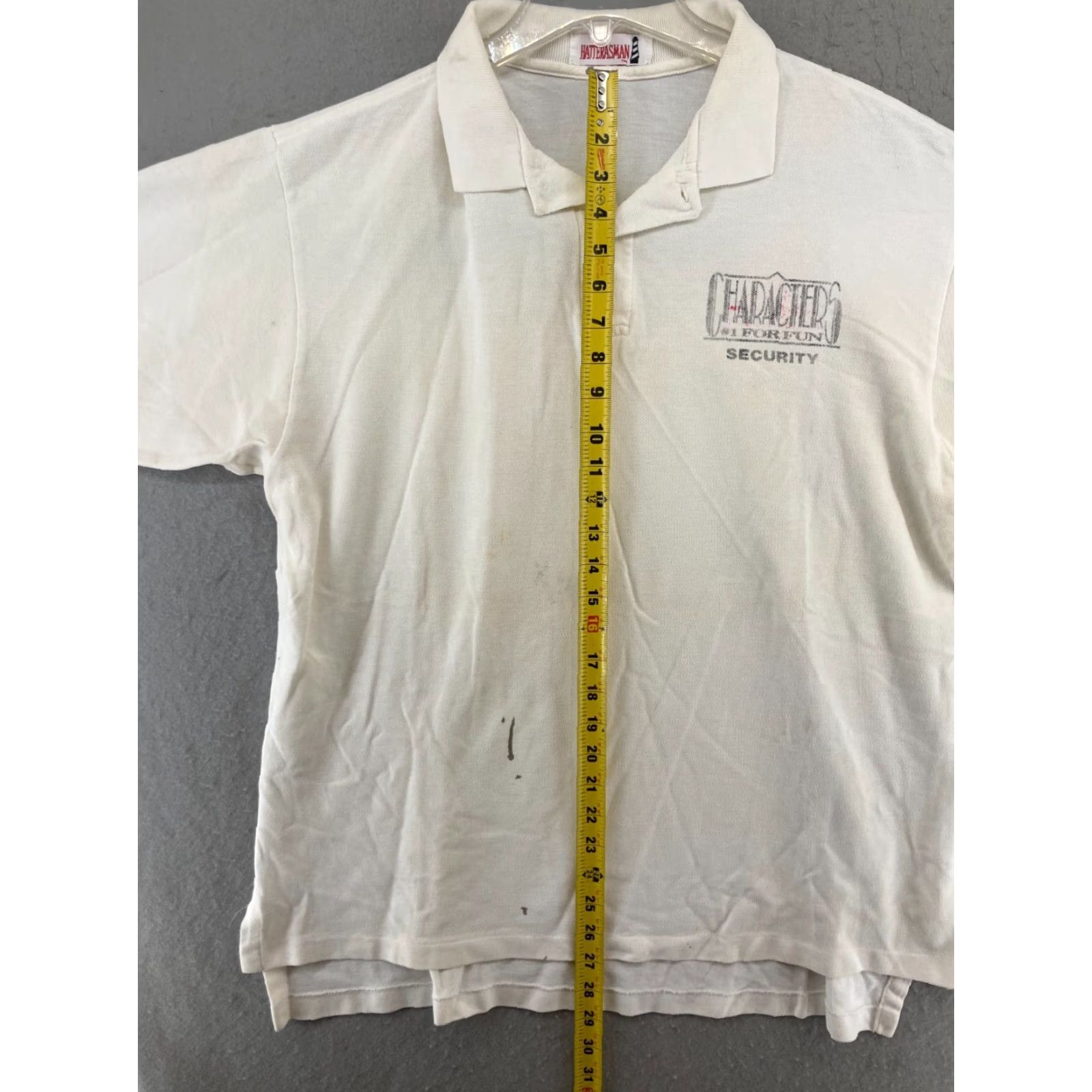 Vintage VINTAGE Hatterasman SECURITY Shirt Mens XL White Polo Classic T-Shirt Mens XL White Vintage 90s Size US XL / EU 56 / 4 - 3 Thumbnail