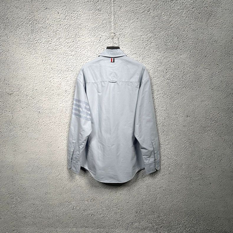 Thom Browne Thom browne Light blue cuff four-bar Oxford cloth shirt 250 Size US M / EU 48-50 / 2 - 2 Thumbnail