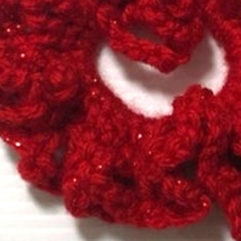 Handmade NWT Red Sparkly Handmade Crocheted Hair Scrunchie by Dawny Size ONE SIZE - 3 Thumbnail