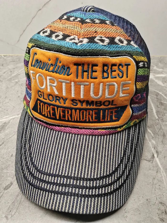 Japanese Brand Vintage Big Patchwork Japanese Brand Trucker Hat Size ONE SIZE - 1 Thumbnail