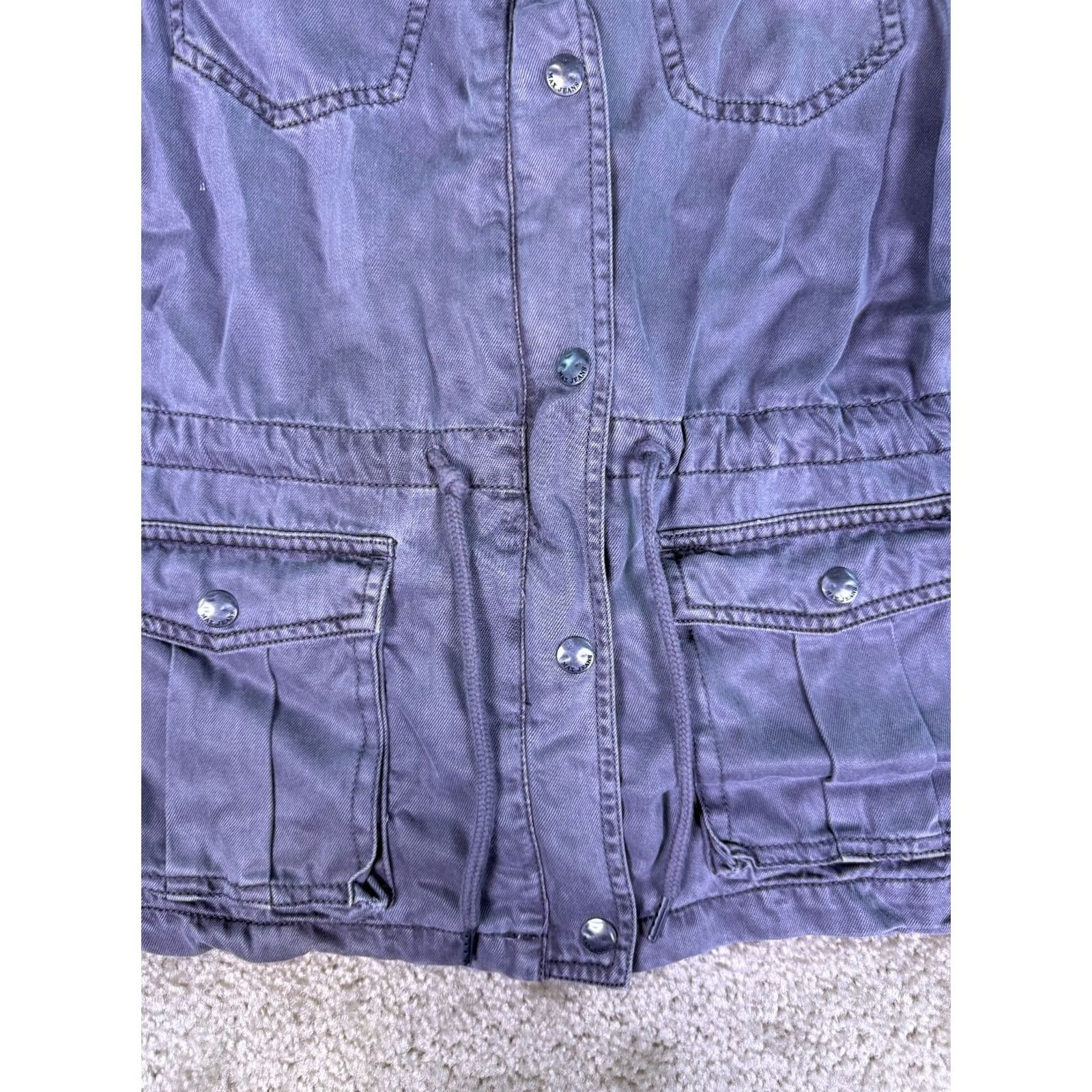Vintage Max Jeans Womens Vest S Grey Army Zipper Pockets Sleeveless Casual Size 28" / US 6 / IT 42 - 2 Thumbnail