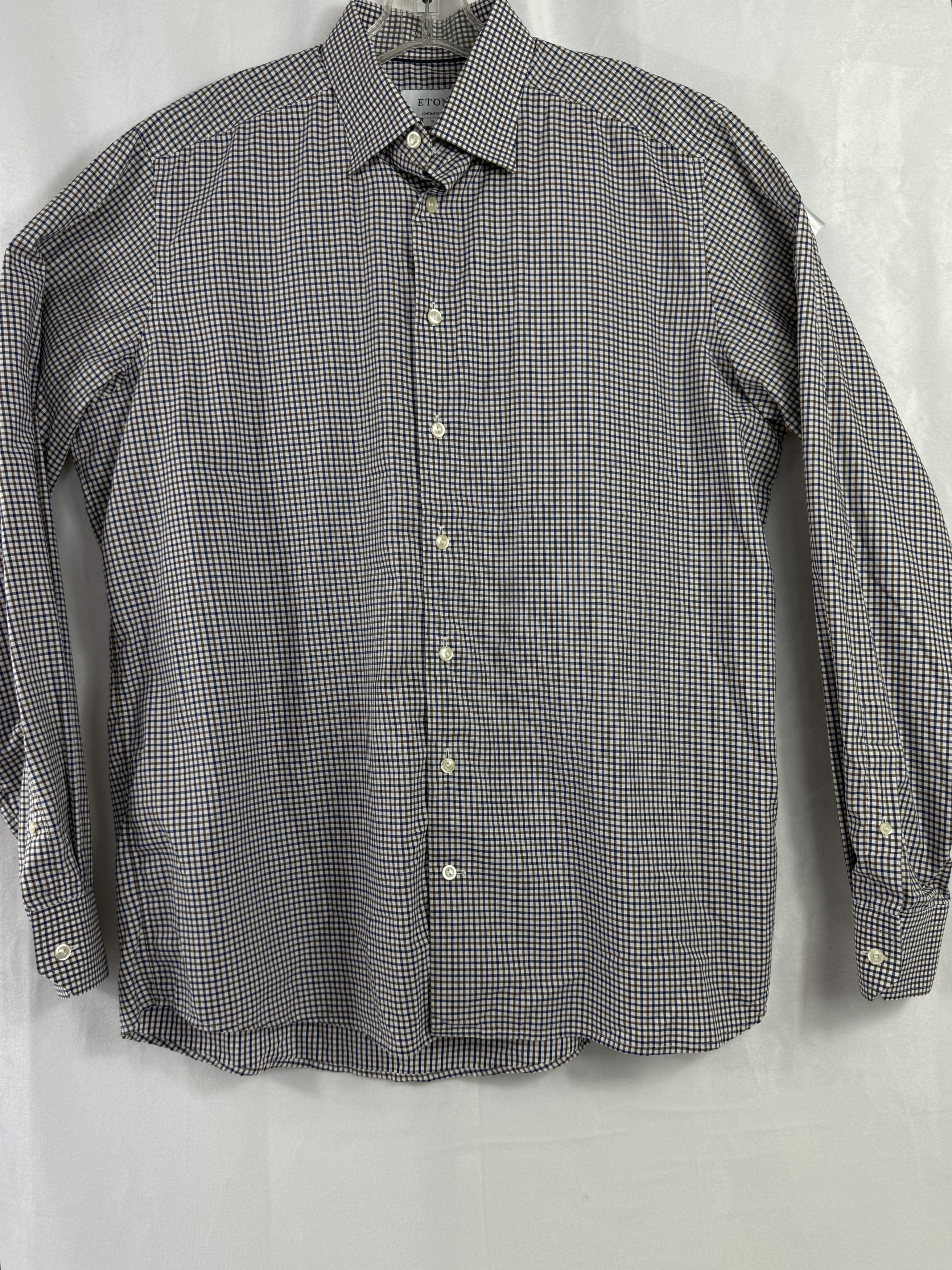 Eton Eton Contemporary Button Down Checked Shirt 43/17 Size US XL / EU 56 / 4 - 2 Thumbnail