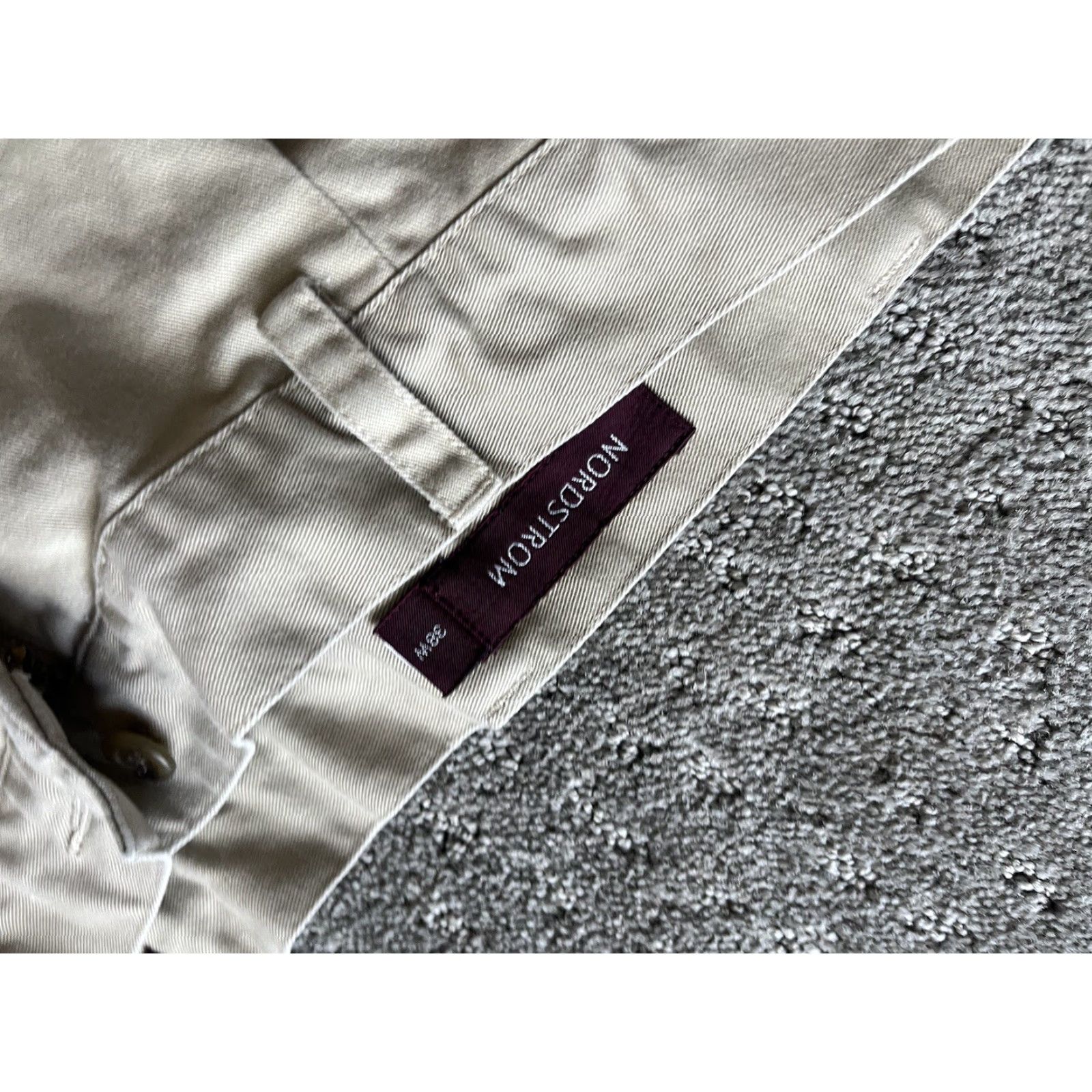 Nordstrom Nordstrom Mens Shorts Bermuda 38 Regular Beige 100% Cotton Pleated Front Pockets High Rise Casual Men’s Short Size US 38 / EU 54 - 3 Thumbnail