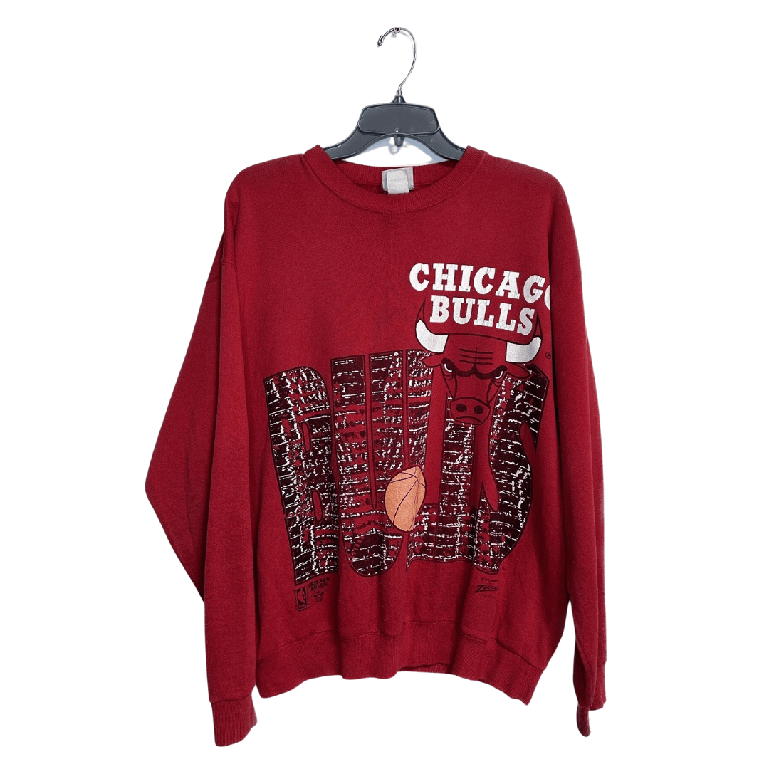 image of 1990S Nba: Chicago Bulls Crewneck Sweatshirt in Red, Men's (Size Large)