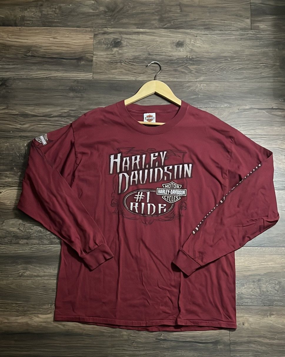 Harley Davidson × Vintage Harley Davidson Longsleeve Tee Size US XL / EU 56 / 4 - 1 Thumbnail