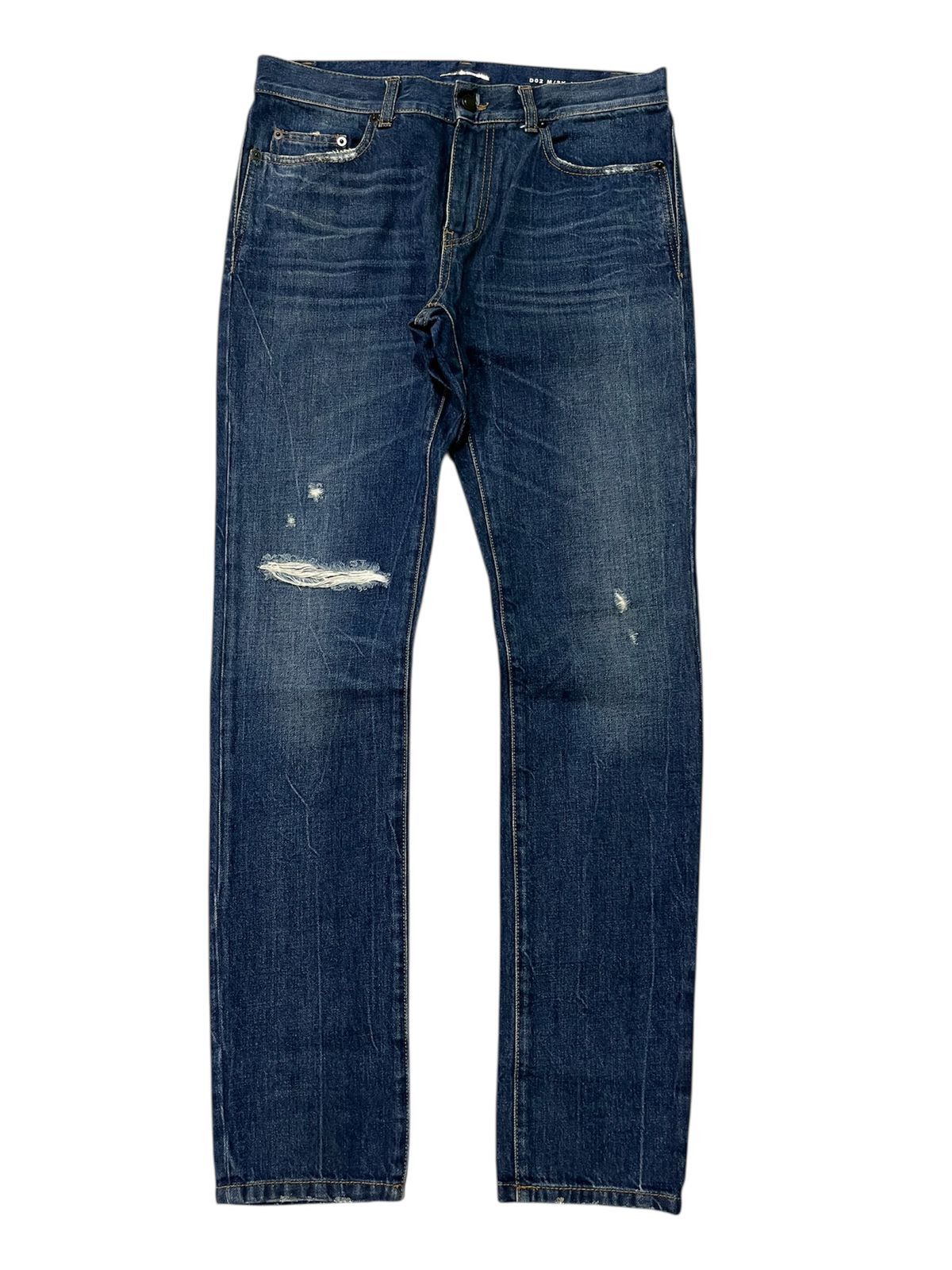 Saint Laurent Paris Knee Rip Distressed Skinny Jeans