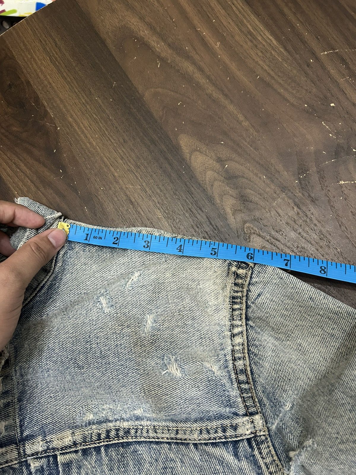If Six Was Nine Wjk Distressed Denim Jacket Size US L / EU 52-54 / 3 - 20 Thumbnail