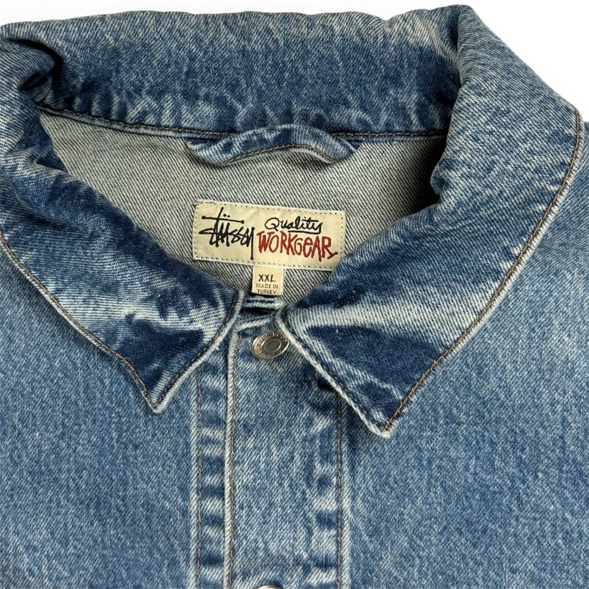 Stussy Stussy Denim Trucker Jacket Blue Size US XXL / EU 58 / 5 - 2 Thumbnail