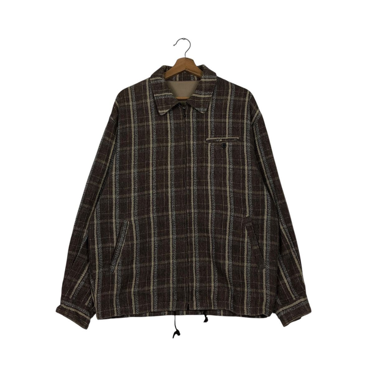 Japanese Brand 🔥VINTAGE CHORE JACKET WOOL ZIPPER VERRINE TARTAN DESIGN Size US L / EU 52-54 / 3 - 3 Thumbnail