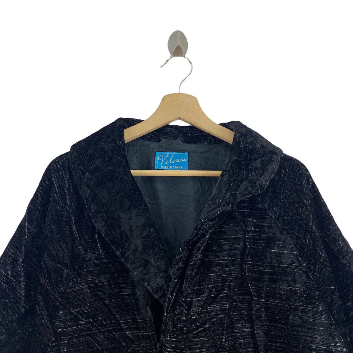 Velour VELOUR France Brand Stripes Velvet Long Black Coat Size US XL / EU 56 / 4 - 2 Thumbnail