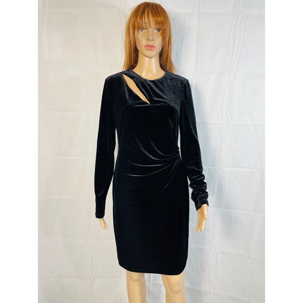 Ralph Lauren NWT New $195 Ralph Lauren Black Cutout Velvet Sheath Dress Size M / US 6-8 / IT 42-44 - 2 Thumbnail