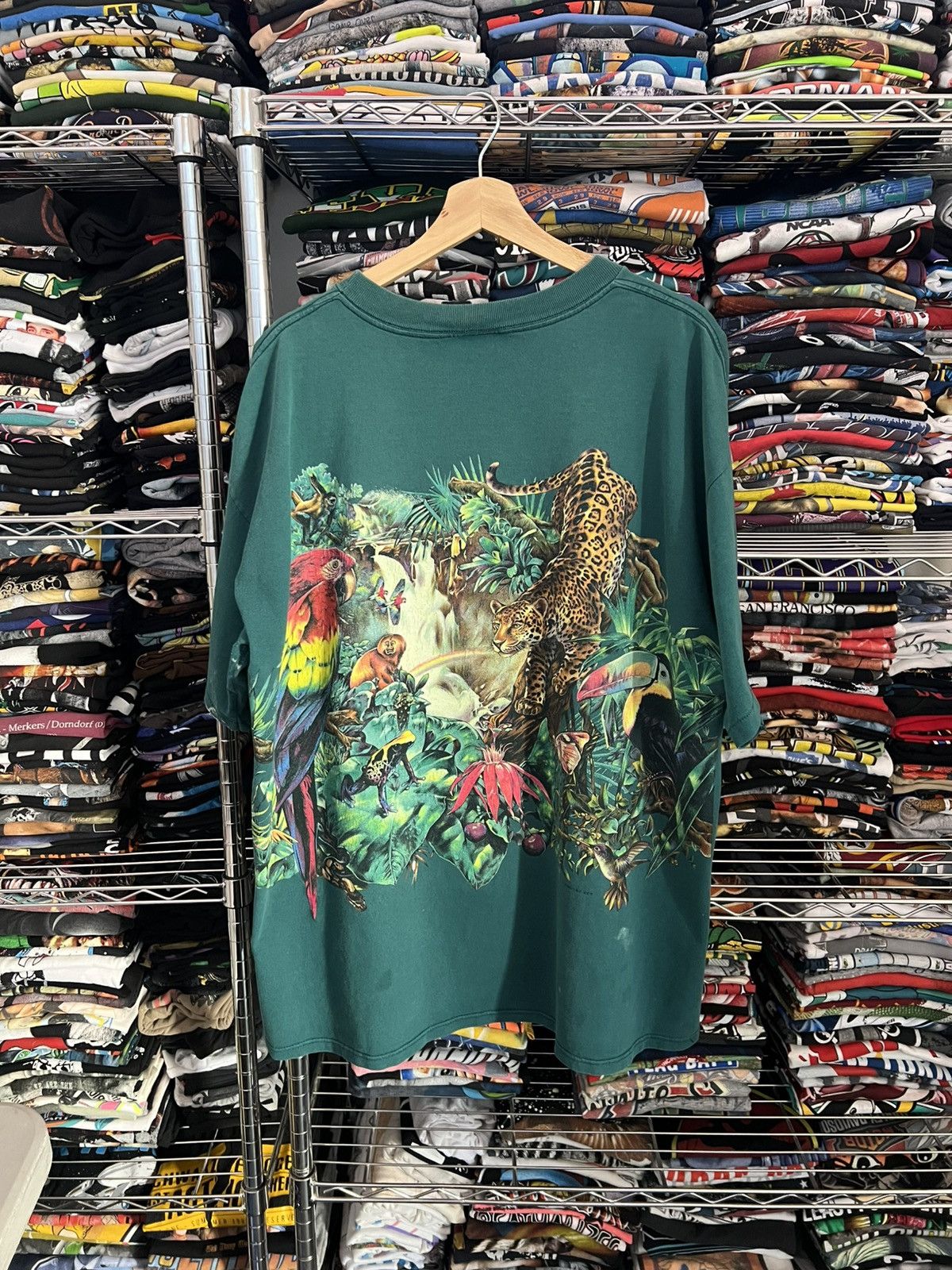 Habitat 1995 Rainforest Cafe AOP Single Stitch Nature Animal Tee Size US XXL / EU 58 / 5 - 2 Thumbnail