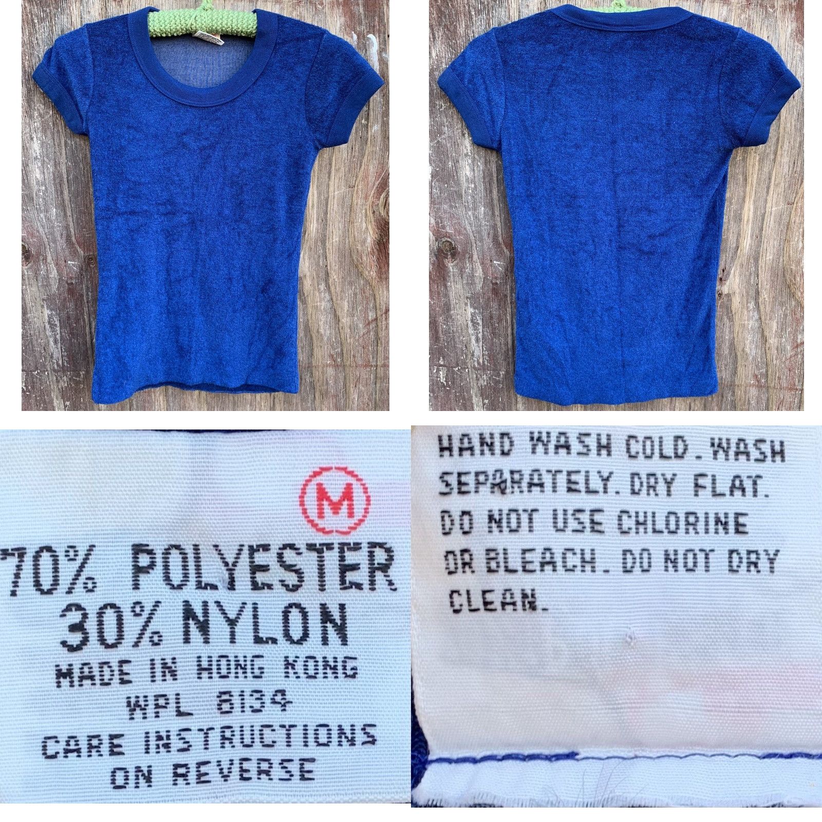 CLOT VINTAGE WPL 8134 T-Shirt Shirt Women size M Blue Terry Cloth 60s 70s Mod Hippie Beach 1960s 1970s Multiharvest Size M / US 6-8 / IT 42-44 - 8 Thumbnail