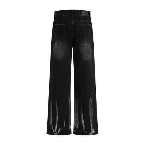 VIBE Men's hip-hop trend casual ink-splashed loose wide-leg jeans Size US 32 / EU 48 - 2 Thumbnail