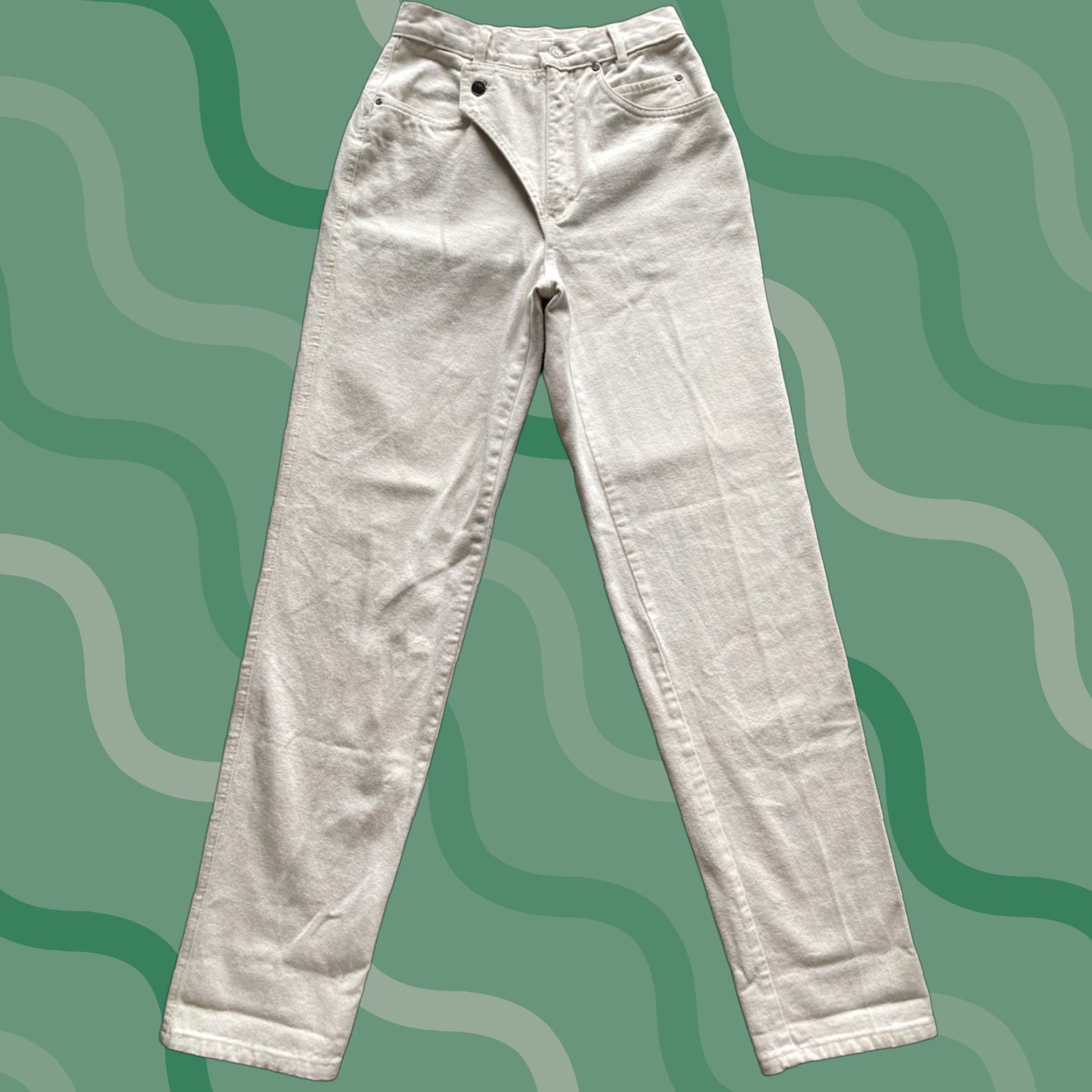 Vintage VINTAGE Thoroughbred Jeans Pants Women 9 White/Cream USA 90s Cowboy Southwestern Regular Size Jeans Womens Size 30" / US 8 / IT 44 - 1 Thumbnail