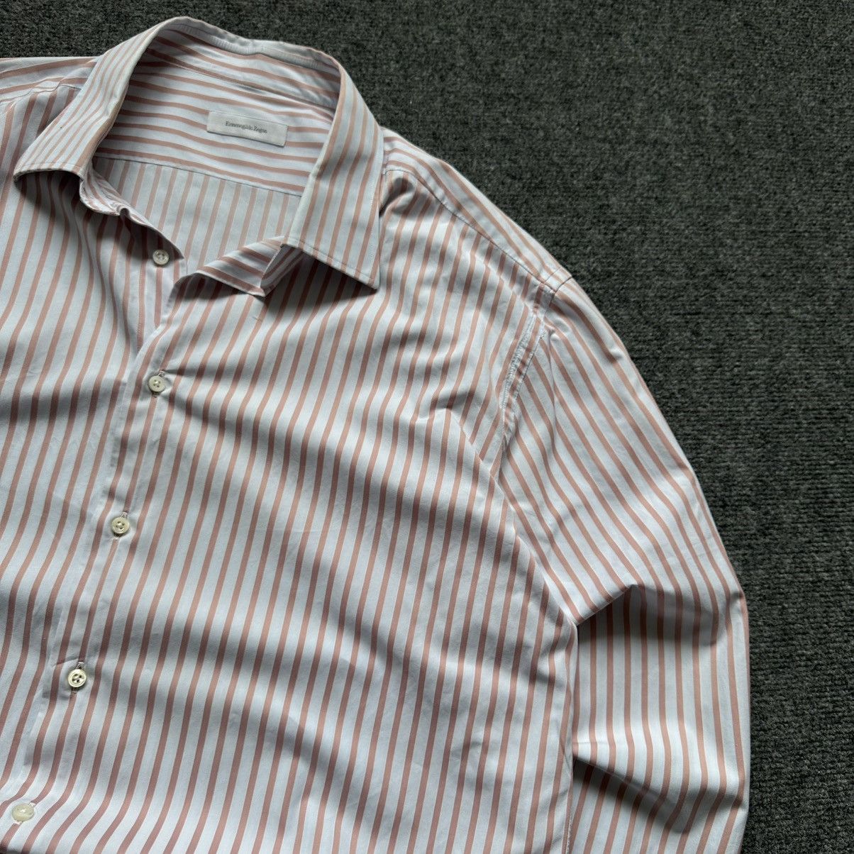 Ermenegildo Zegna Luxury 46/18 Ermenogildo Zegna Stripped Shirt Button Up XXL Size US XL / EU 56 / 4 - 8 Thumbnail