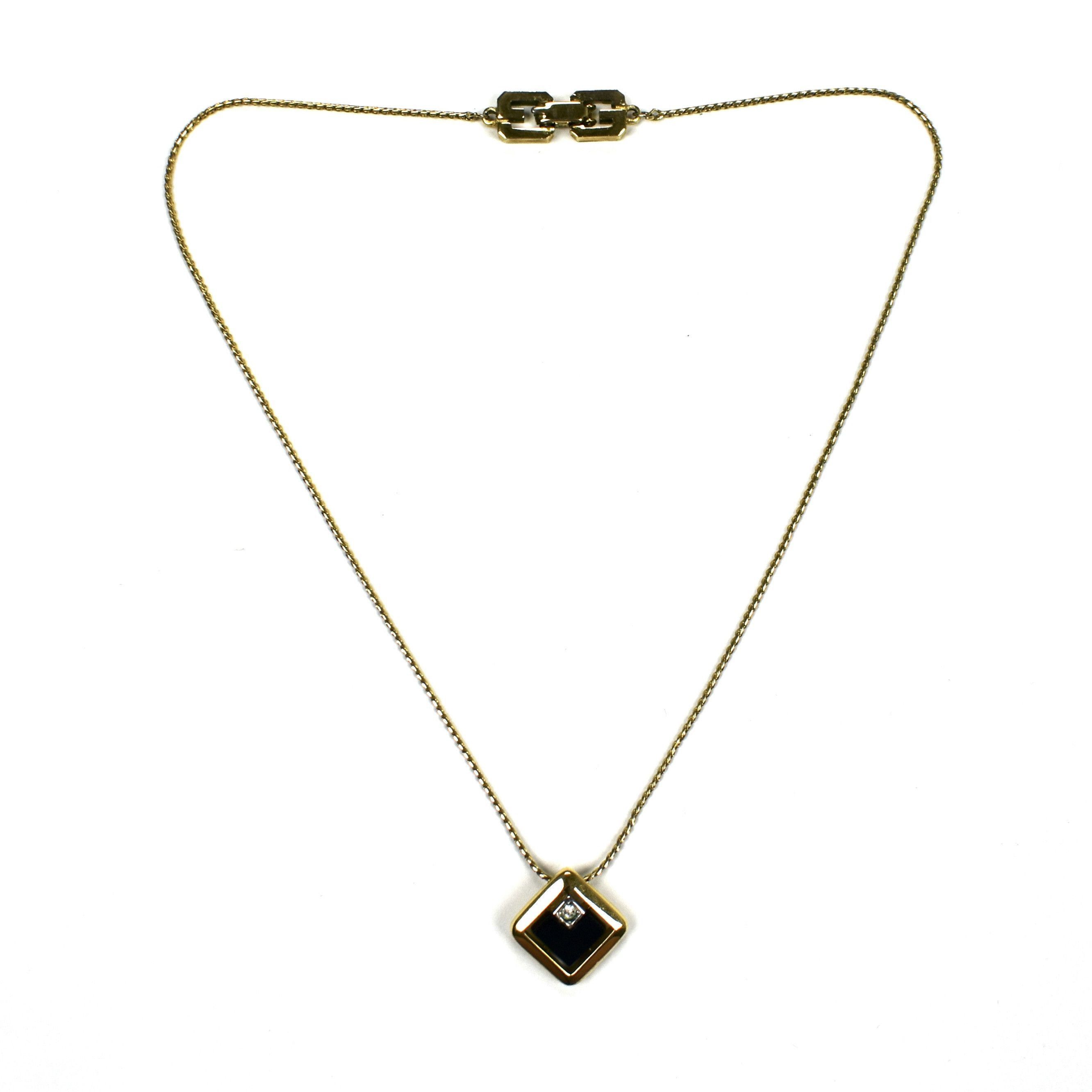 Givenchy Givenchy 1979 Runway Gold Square Pendant Chain Necklace Size ONE SIZE - 1 Preview