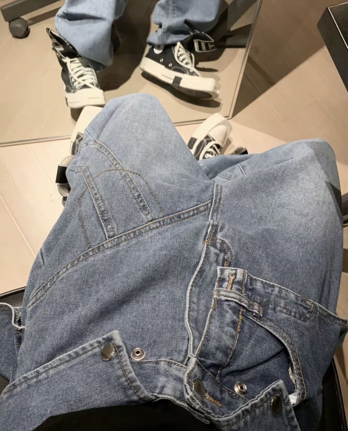 Vintage FAKE Two Piece Jeans Size US 28 / EU 44 - 5 Thumbnail