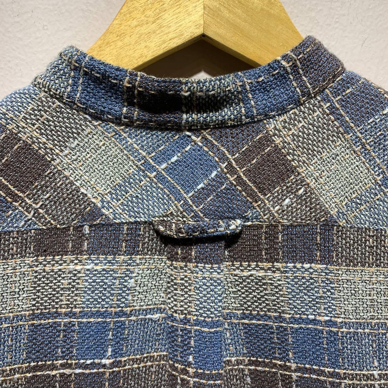 Marlboro Marlboro Classic Plaid Sashiko Band Collar Button Up Shirt Size US L / EU 52-54 / 3 - 7 Thumbnail