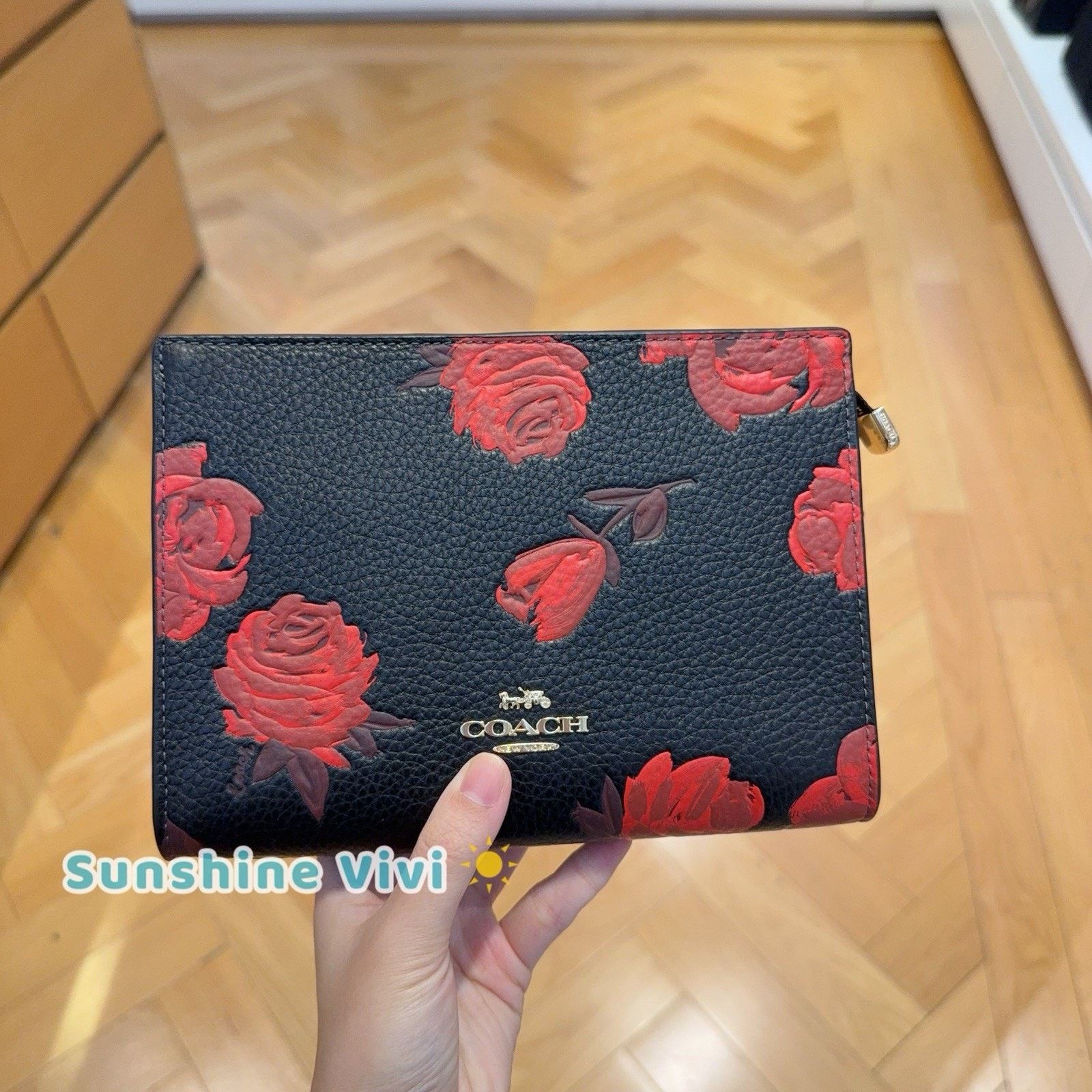 Coach NWT Coach Slim Crossbody Bag With Floral Black/Red CCI76 Size ONE SIZE - 1 Thumbnail