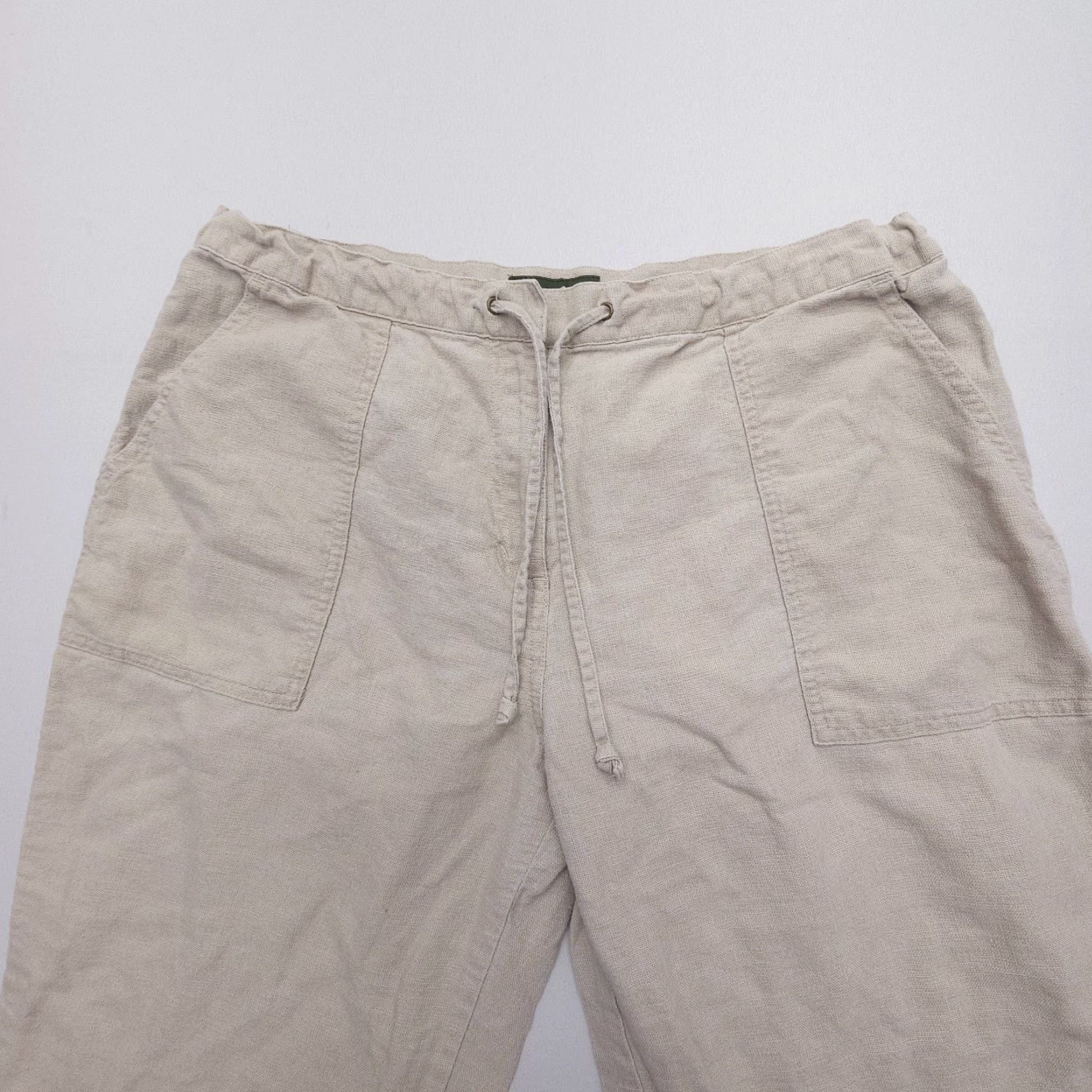 Eddie Bauer Eddie Bauer Capri Pants Womens 12 Petite Beige Cotton Linen Casual Gorp Size 34" / US 12 / IT 48 - 6 Thumbnail