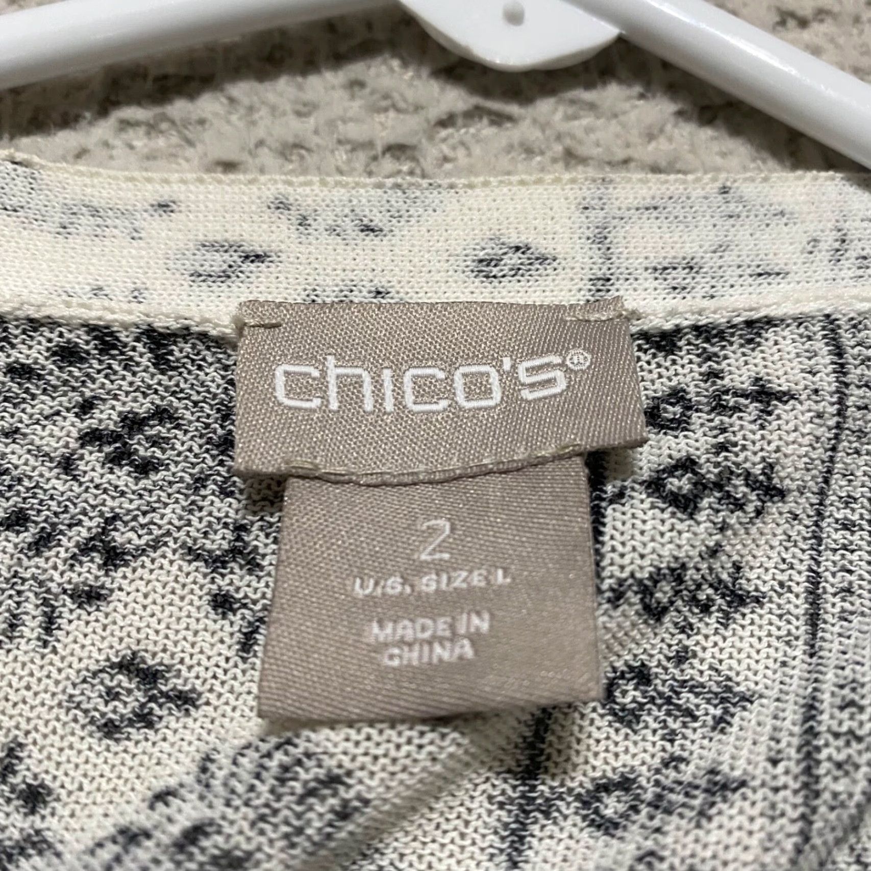 Vintage Chico’s Womens L Sweater Black Paisley Open Front Ruched Cuff Cardigan Knit Lightweight L/S Size L / US 10 / IT 46 - 7 Thumbnail