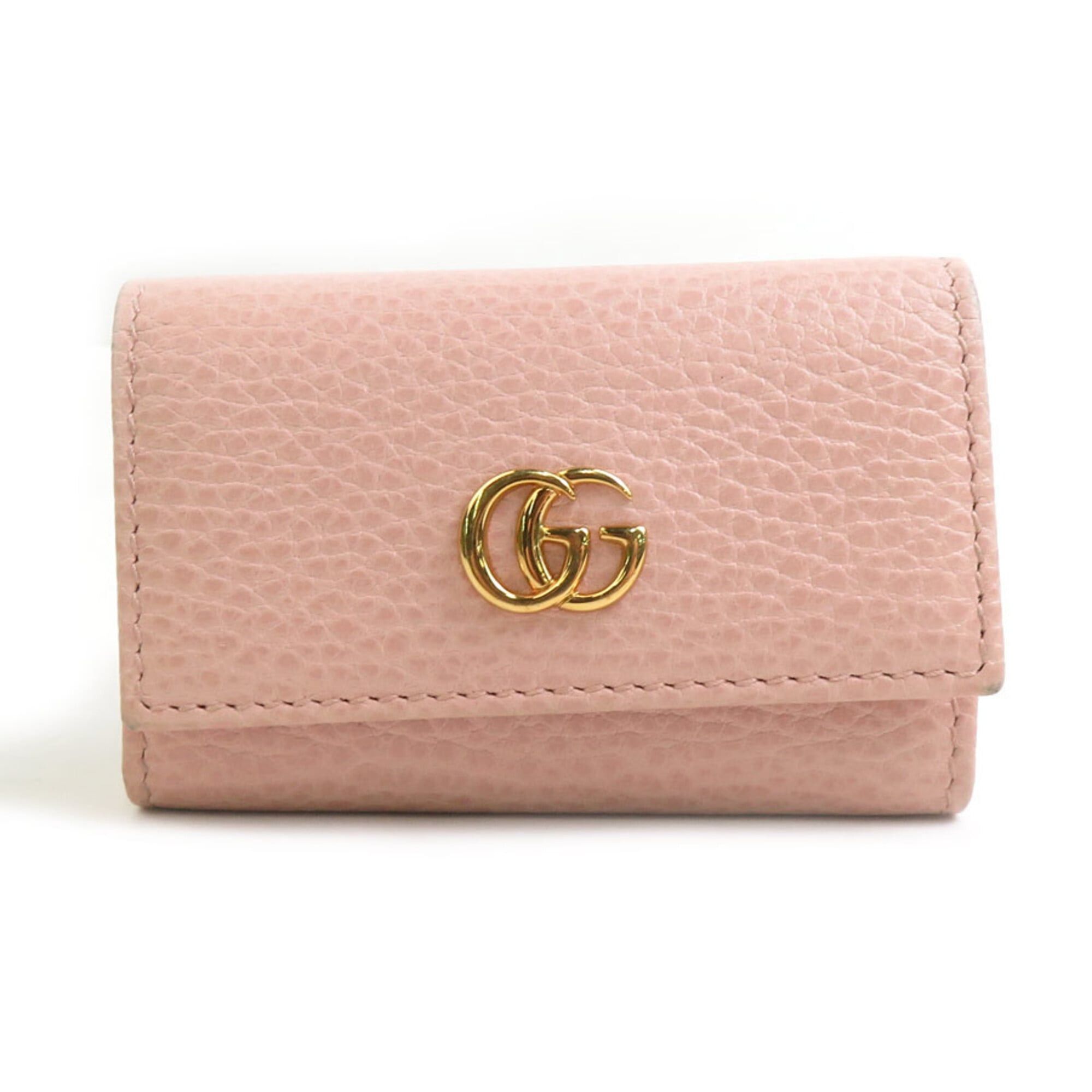 Gucci Gucci GG Marmont Leather Key Case, Pink, Women's, 456118 56658i Size ONE SIZE - 1 Thumbnail
