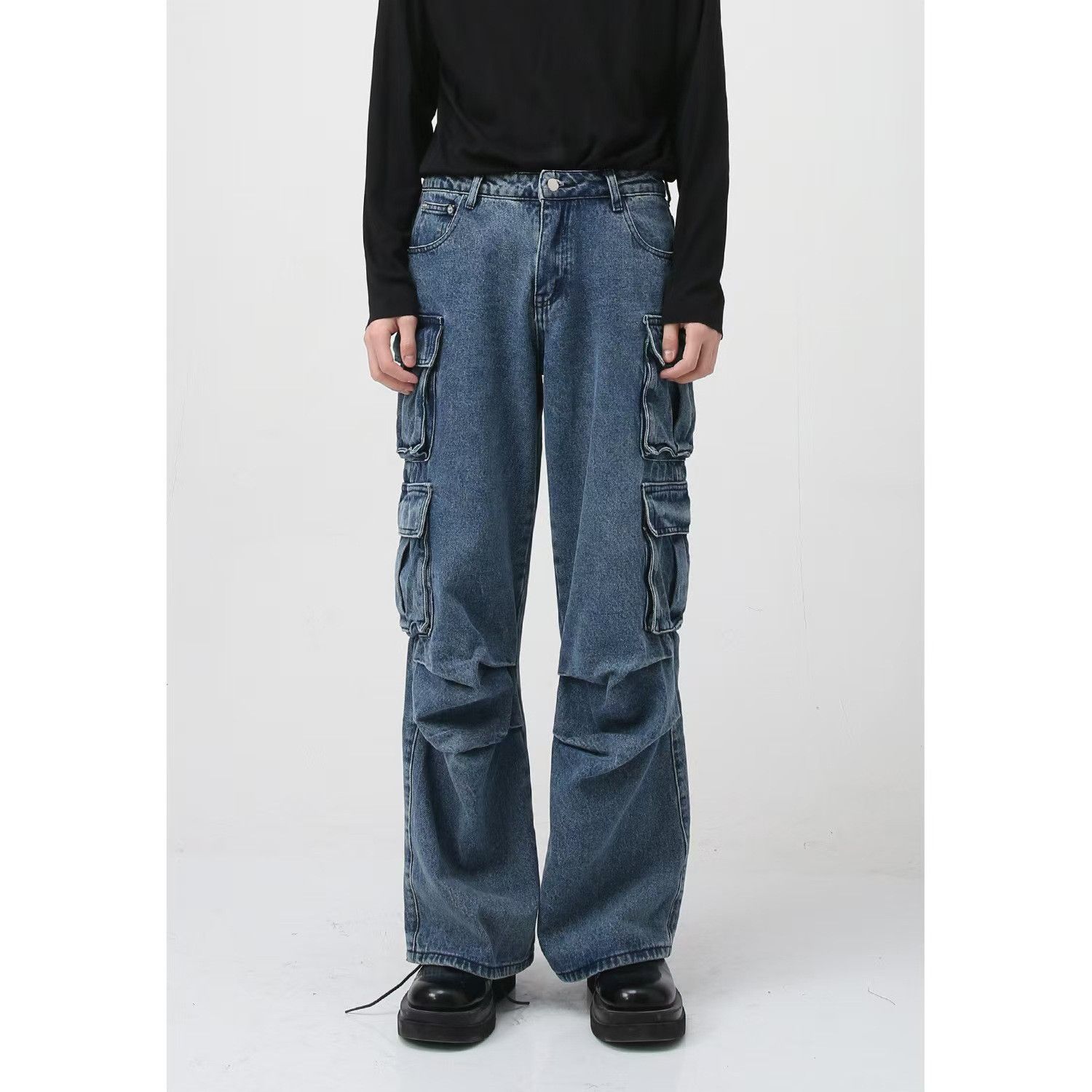 Japanese Brand × Jean Washed Workwear Loose Jeans Size US 33 - 1 Thumbnail