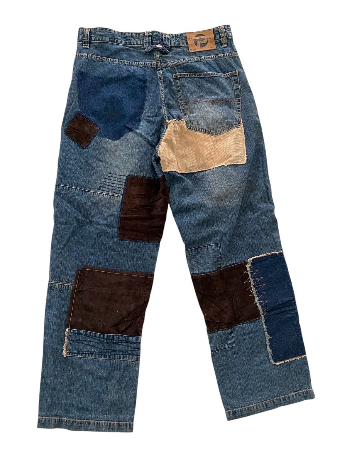 Japanese Brand PEPE JEANS patcwork style Baggy denim pants Kapital style Size US 30 / EU 46 - 5 Thumbnail