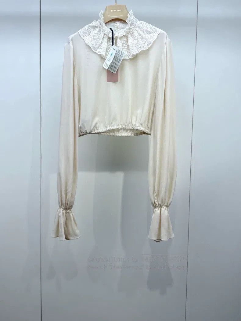 Miu Miu Miu Miu 40 Silk shirt Size L / US 10 / IT 46 - 1 Thumbnail