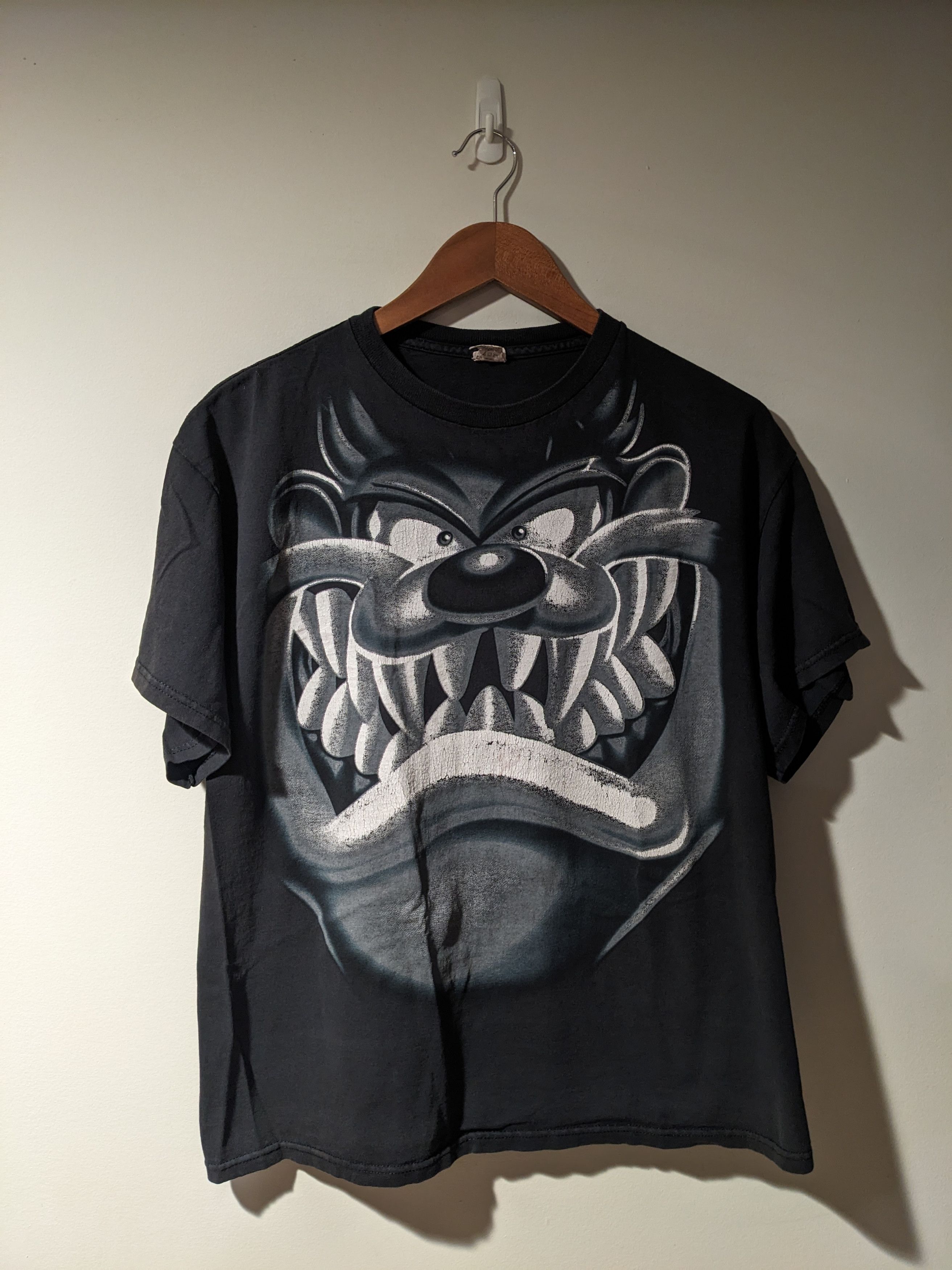 Cartoon Network × Vintage Vintage Y2K Taz Looney Tunes Big Print Black Large T-Shirt Size US L / EU 52-54 / 3 - 1 Thumbnail