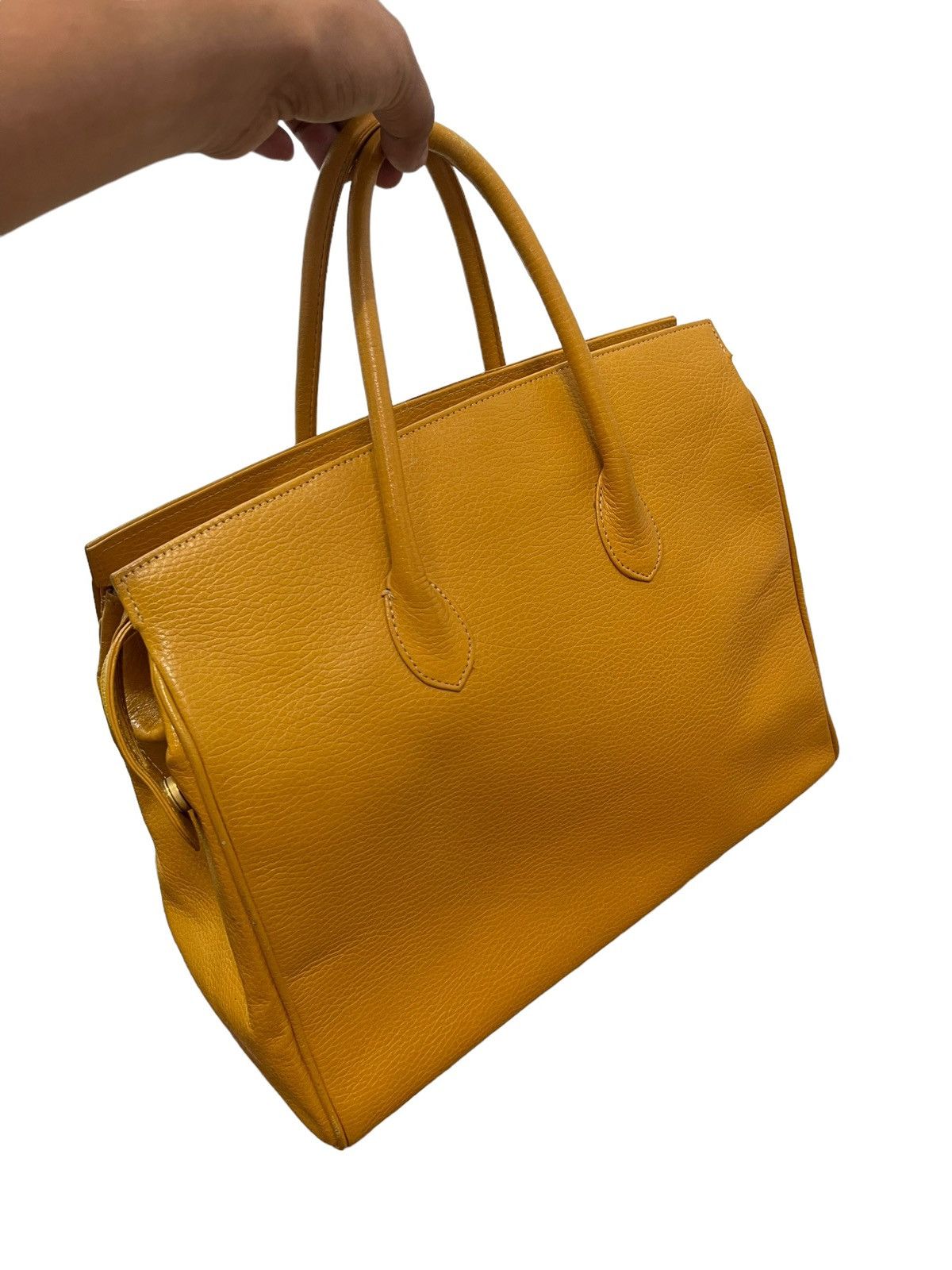 Japanese Brand Birkin Bag Leather Vintage Unknown Handmade Custom 1🟩 Size ONE SIZE - 5 Thumbnail