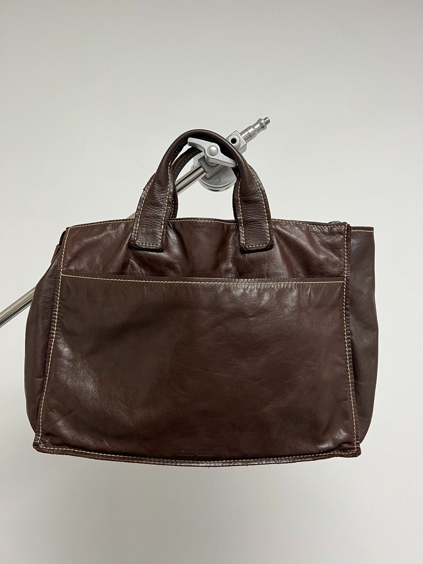 Miu Miu Miu Miu Brown Lambskin Handbag Size ONE SIZE - 1 Thumbnail
