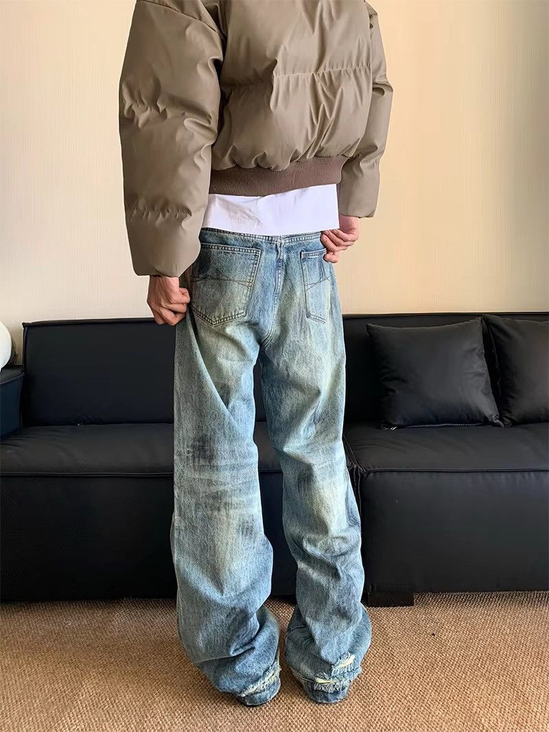 Designer × Vintage Streetwear Custom Baggy Straight Washed Y2k Retro Jeans Size US 32 / EU 48 - 4 Thumbnail