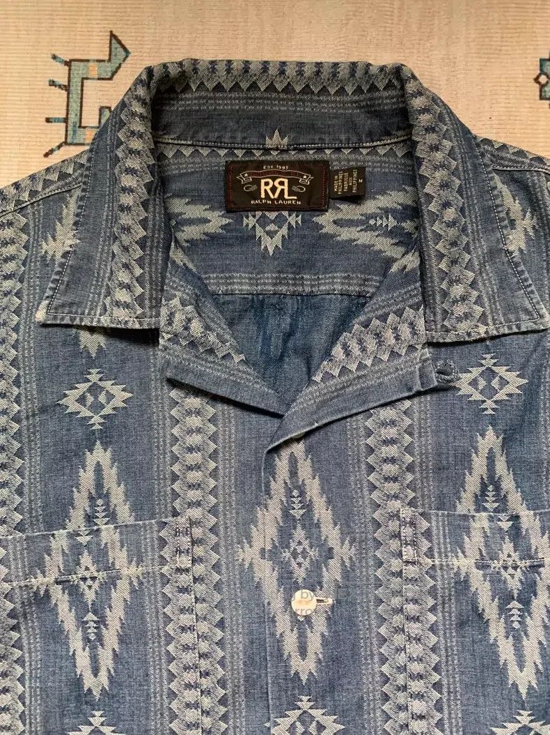 RRL Ralph Lauren RRL Ralph Lauren Men's indigo dyed Southwest Indian workwe Size US XS / EU 42 / 0 - 6 Thumbnail