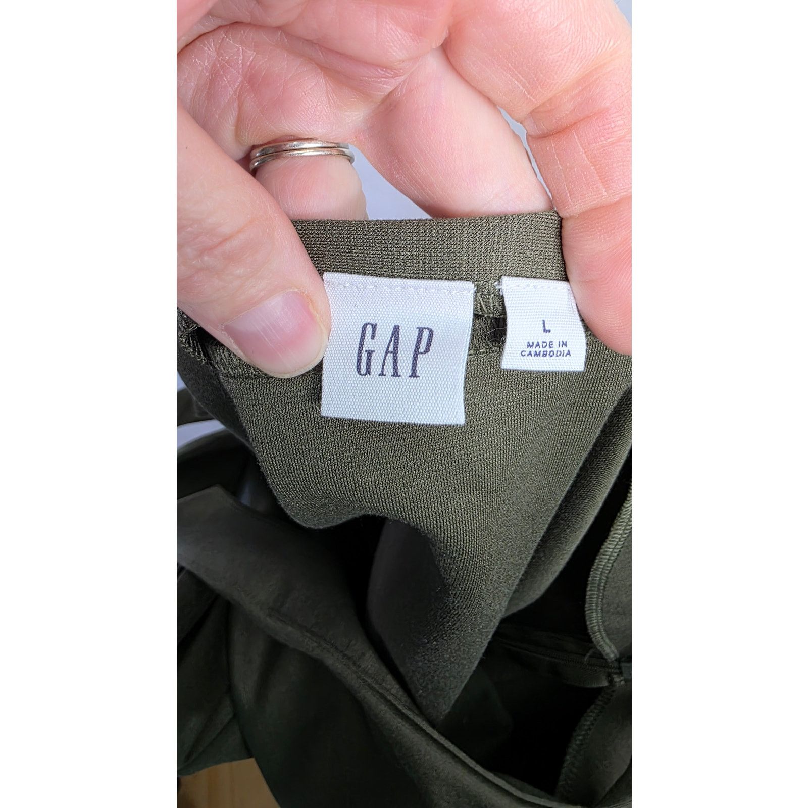 Gap GAP Olive Green Sleeveless Wide Leg Jumpsuit Square Neck Size L / US 10 / IT 46 - 4 Thumbnail